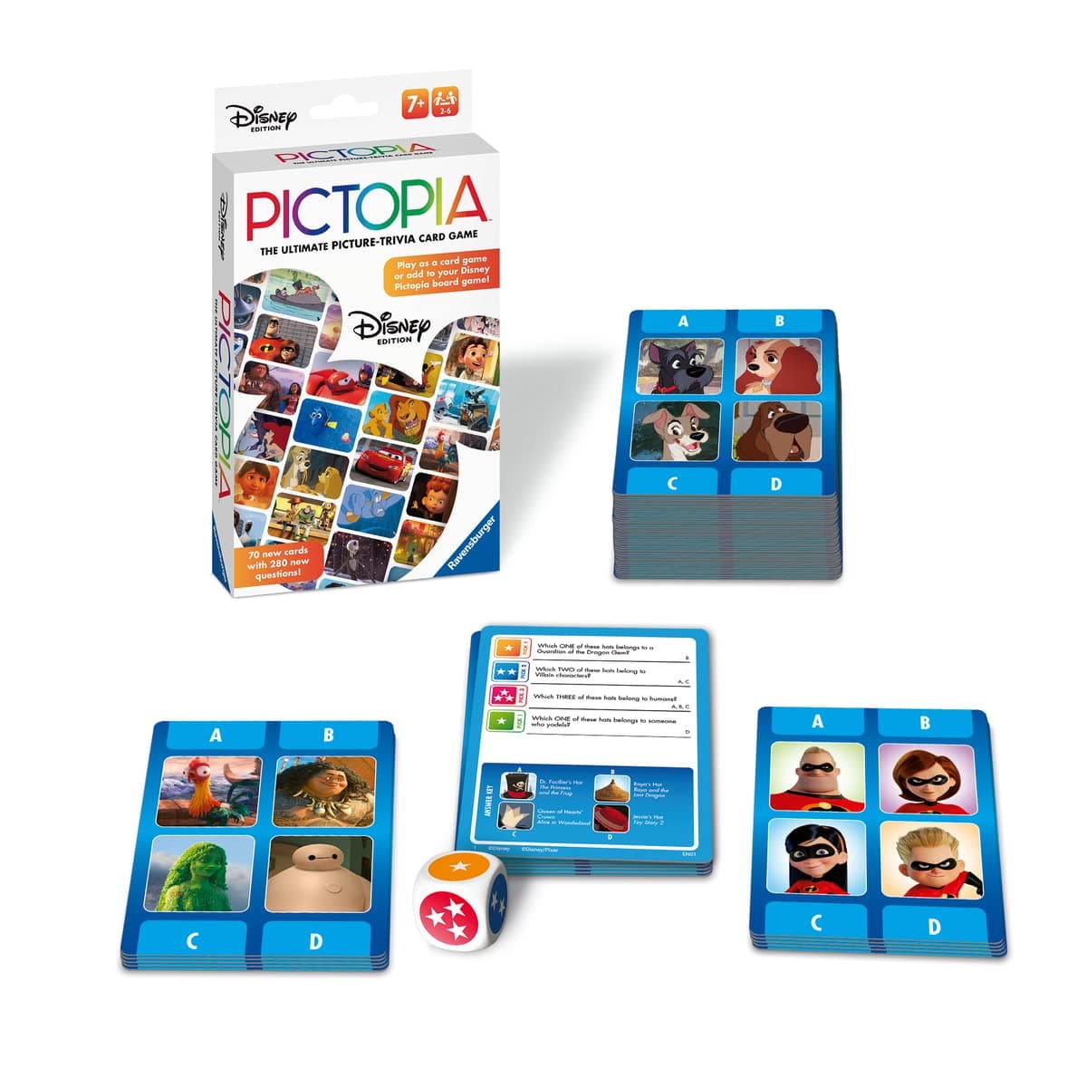 Disney World of Disney Pictopia Card Game - Travel-Sized Trivia Game for Kids and Adults | Educational Fun | Family Bonding Time | Ideal for Ages 7 and Up