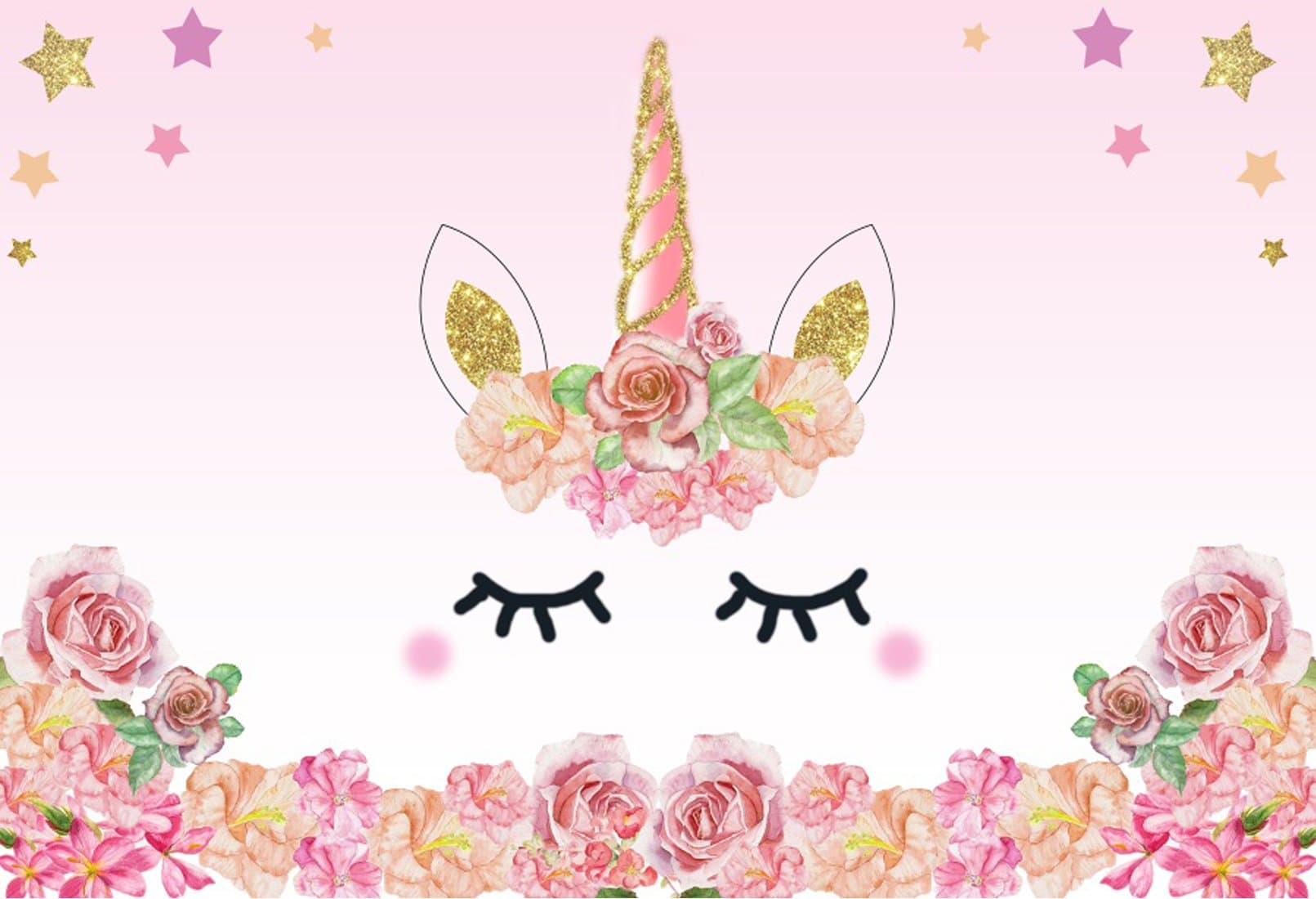 7 ft X 5 ft Unicorn Photography Backdrop Children Birthday Party Vinyl Studio Background Newborn Baby Shower Dessert Table