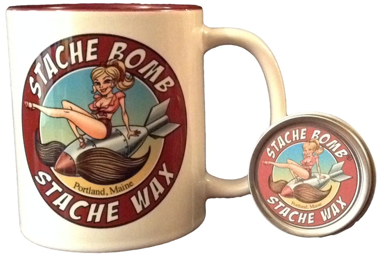 Stache Bomb Stache Wax and Shaving Mug Combo Pack