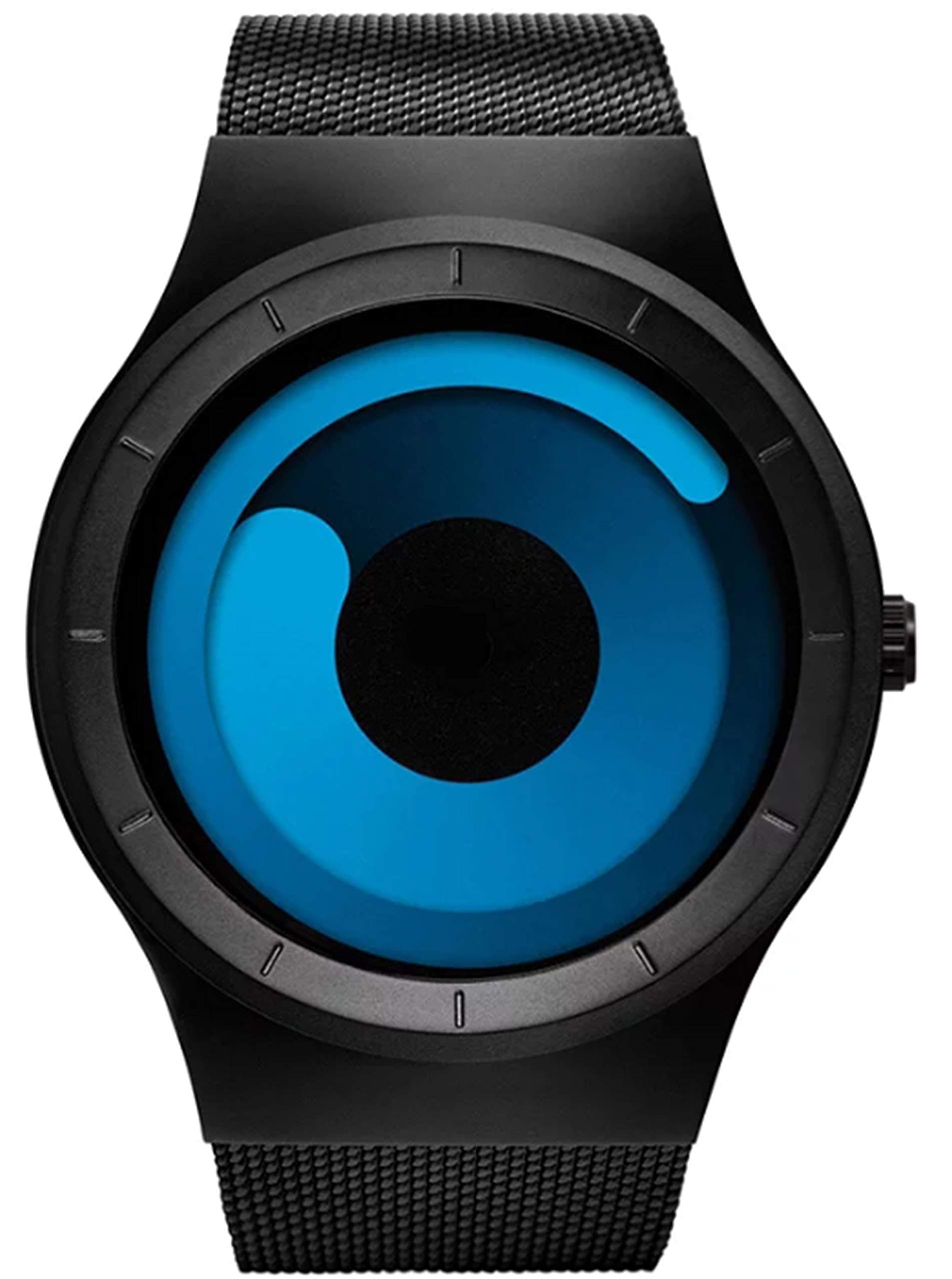 Date & Time Analog Black Dial Blue Shade Dual Tone Glass On Dial Men Watch -Balck CRR_12