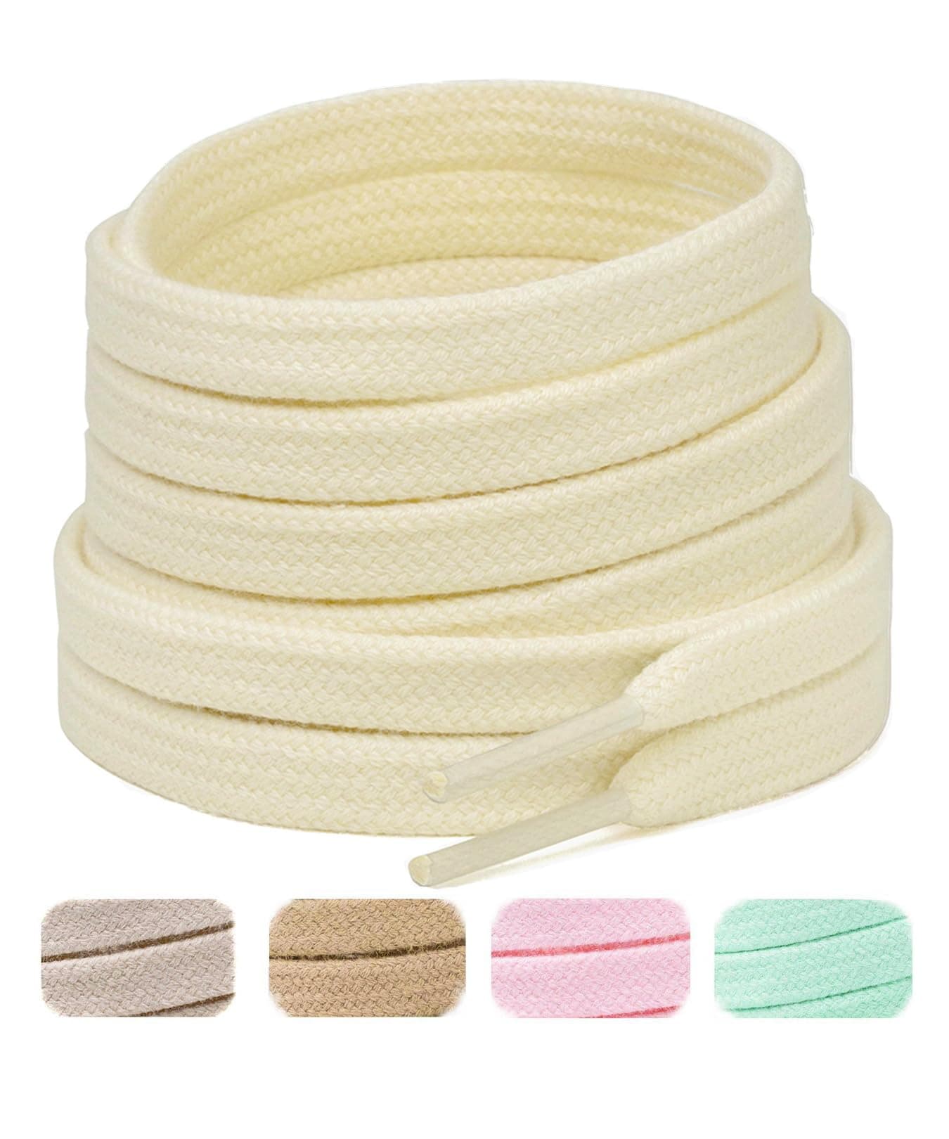 Handshop 2 Pairs Flat Athletic Shoelaces 5/16" in 40"-63" Wide Sneaker Replacement Shoe Laces