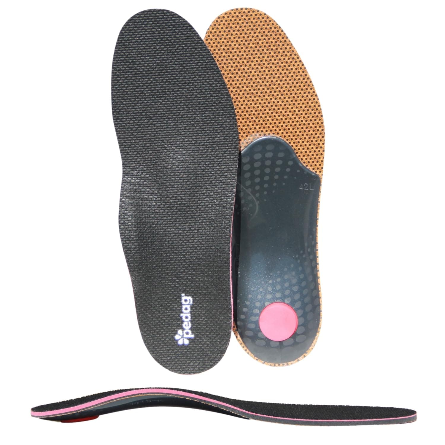 Pedag Plantar Fasciitis | German Made | Arch Support Orthotic Insoles Inserts for Men and Women | Heat Moldable Shoe Inserts | Medium and High Arch | Foot Pain Relief | Anti Odor | Women US 9/ EU 39
