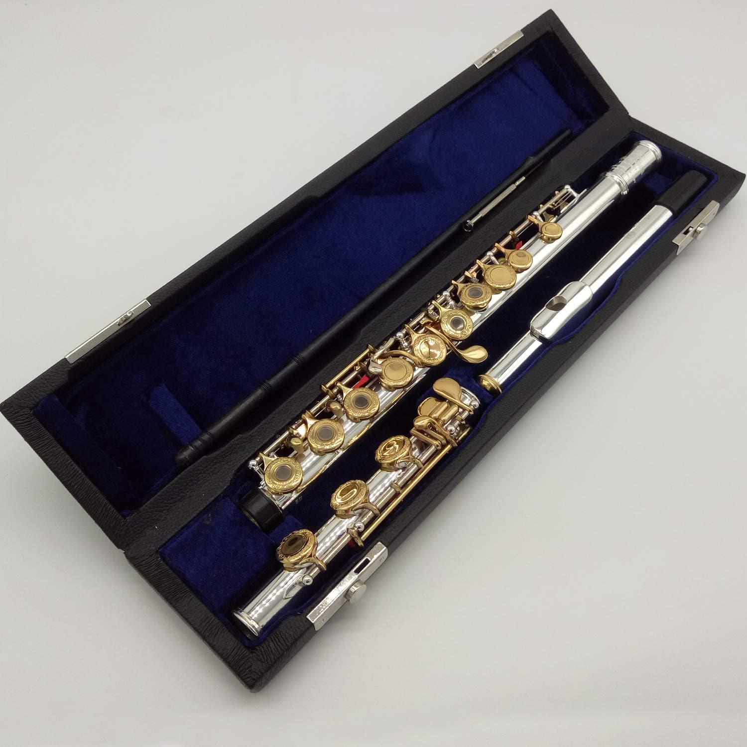 Music Fancier Club Intermediate Flute Gold Key Carved Floral Designs Flutes 17 Holes Closed Open Hole