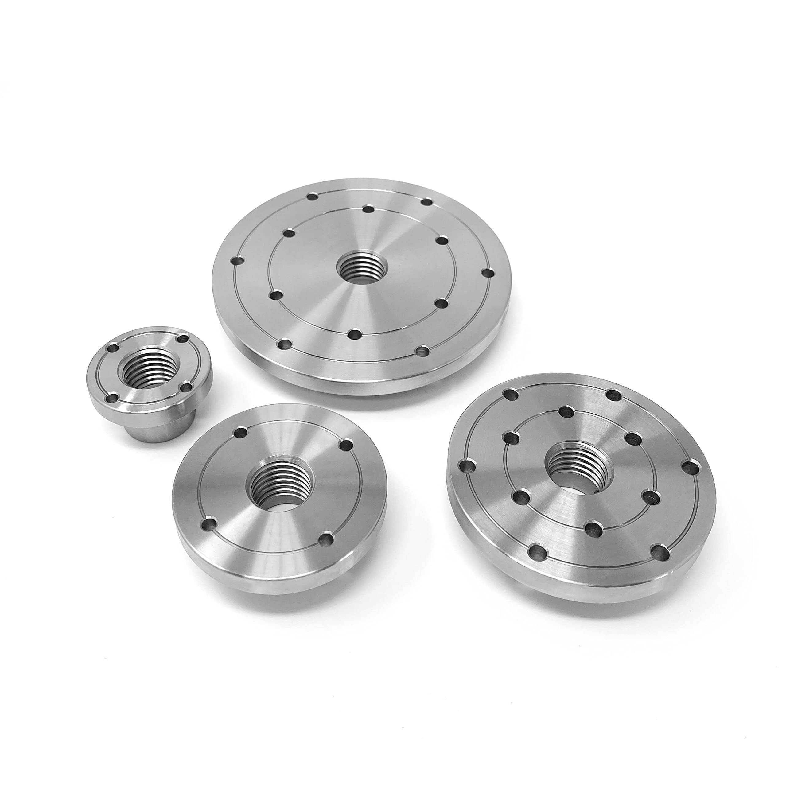 4 Pc HD Steel Faceplate set for Woodlathes with 1" x 8tpi Spindle - 1 ea 2", 3", 4", & 6"