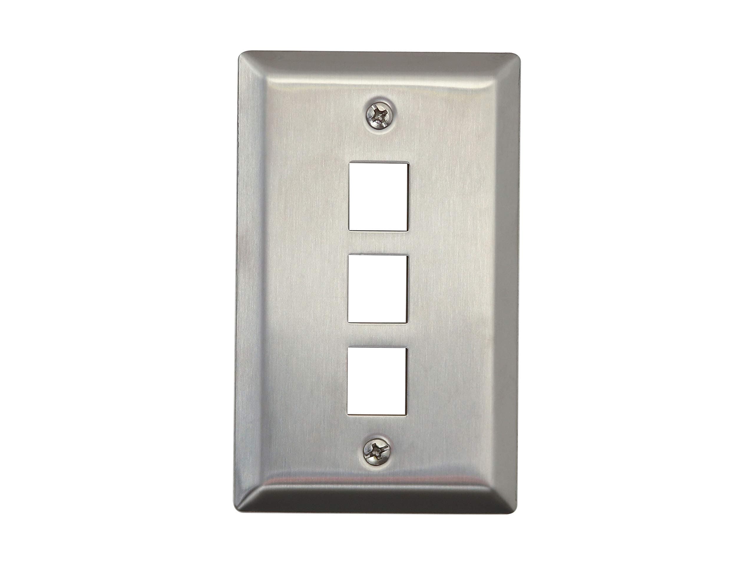 Networx Keystone Wall Plates (3 PORT, STAINLESS STEEL)