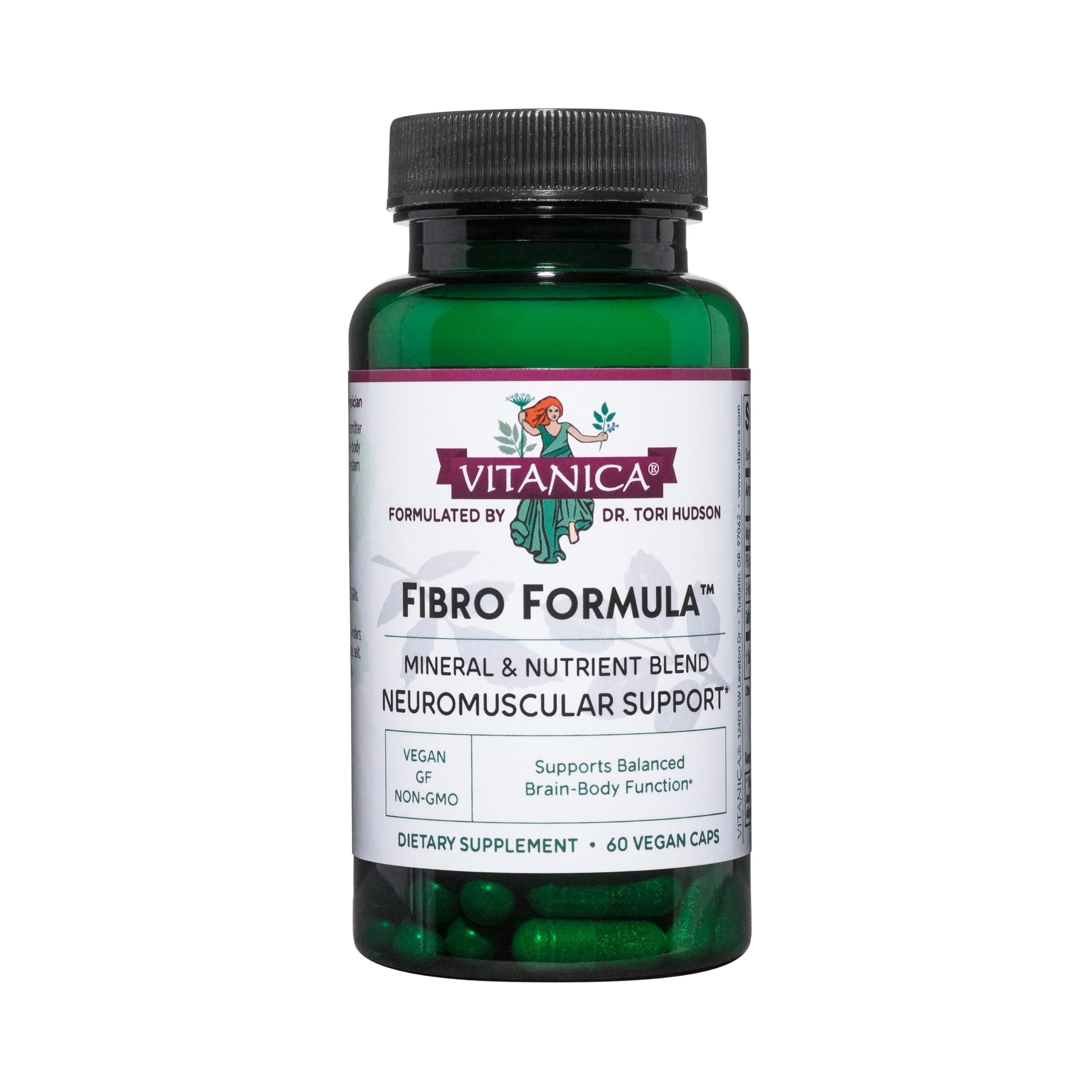Vitanica Fibro Formula, Fibromyalgia Relief Support, Saffron Extract 60mg, 5 HTP 100mg, Pea 300mg, Dr Formulated Neuro Muscular Support Supplement, Vegan, Non-GMO, 60 Capsules