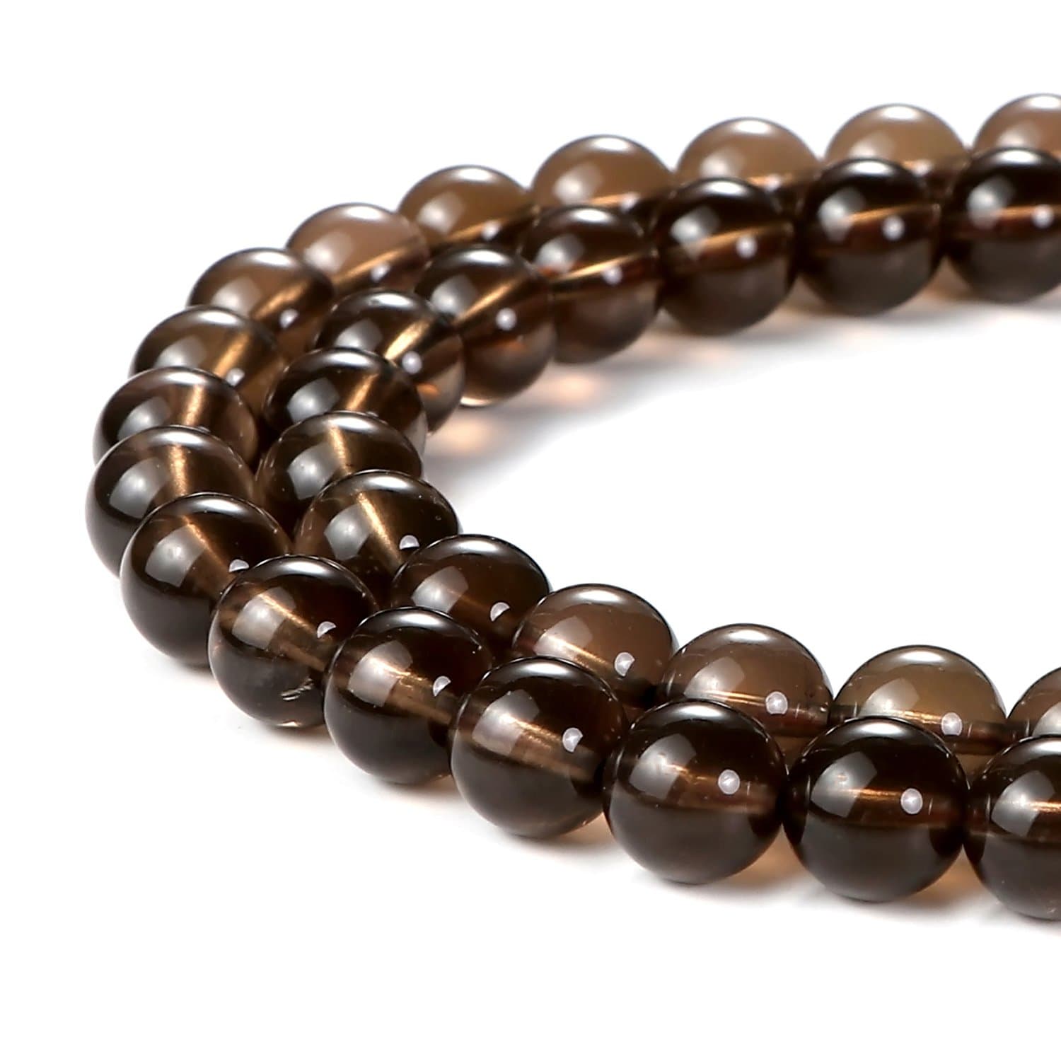 8mm Smoky Quartz Gemstone Round Loose Beads for Jewelry Making (45-48pcs)