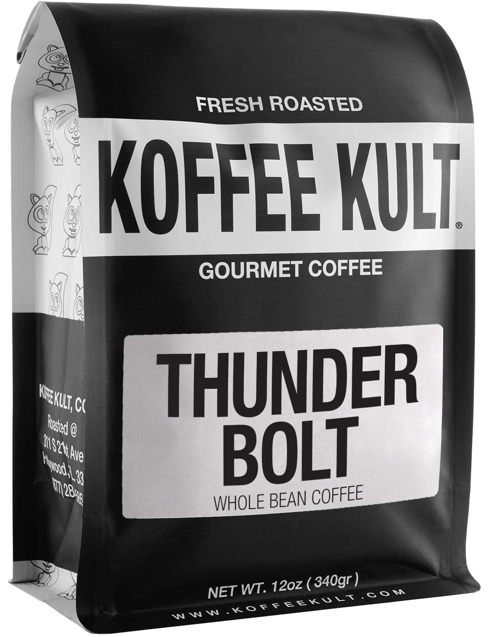 Koffee Kult Thunder Bolt - Whole Bean Coffee, Dark French Roast, 100% Arabica...