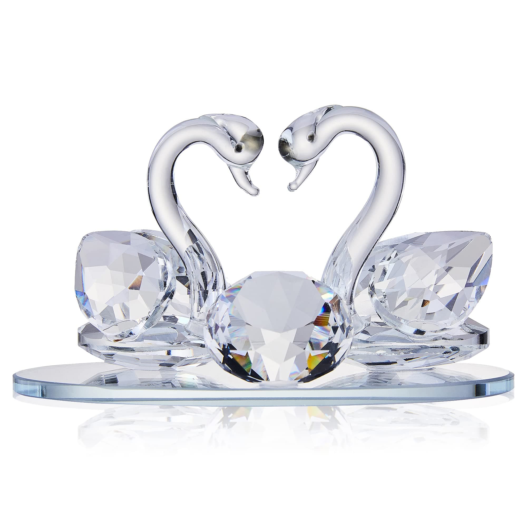 London Boutique Wedding for Couple Crystal Swan Glass Ornaments