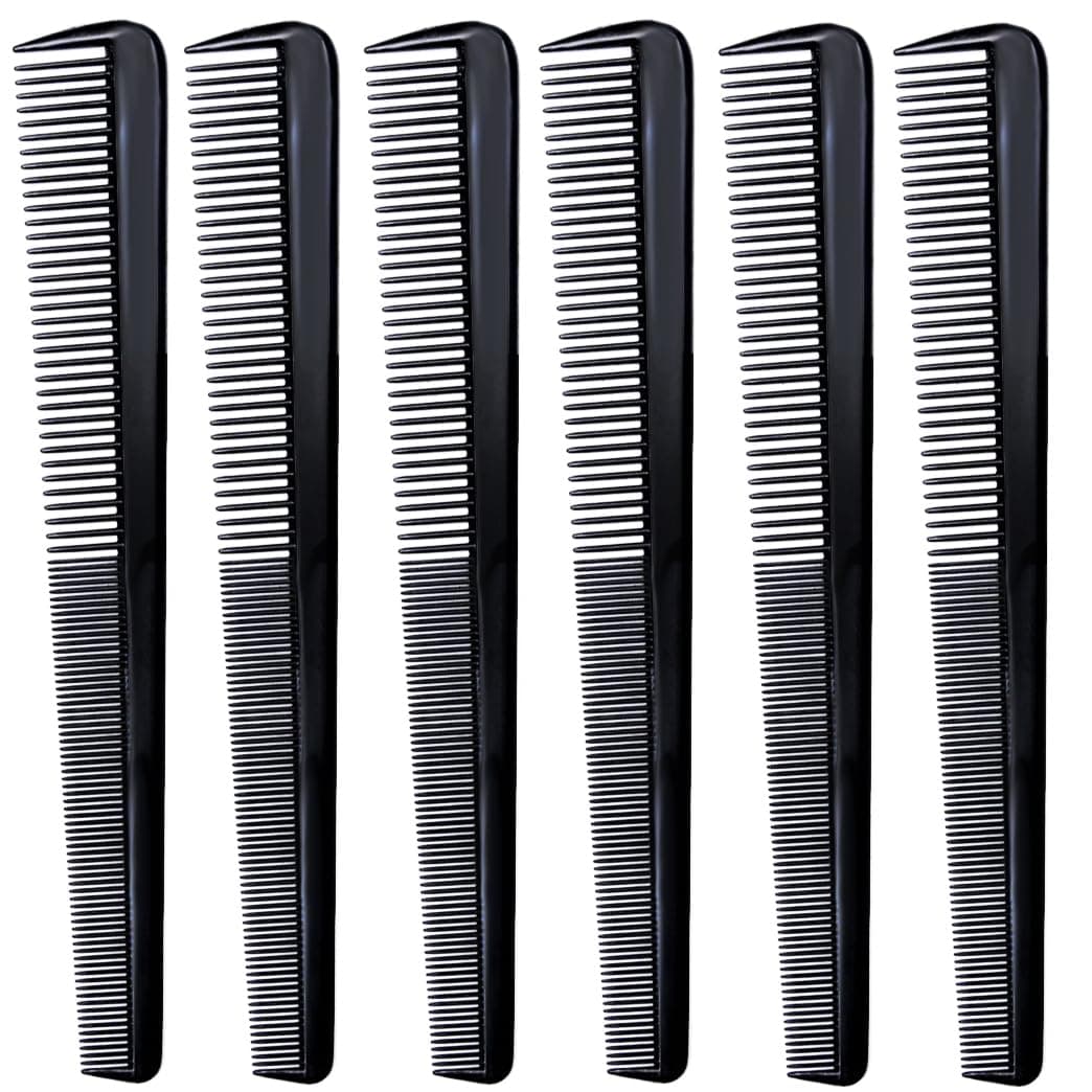 (6 Count) 7.5" Barber Hair Comb Beard & Mustache Pocket Combs for Men's Hair Beard Mustache and Sideburns