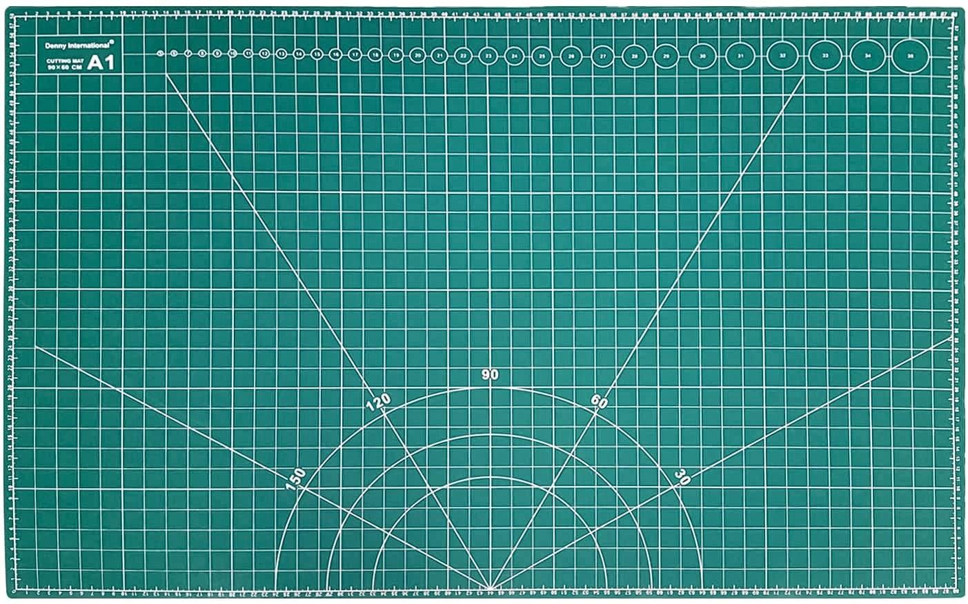 Crystals A1 (900X600MM) Cutting Mat, Non Slip Resistant Self Healing A1 Size Cutting Mat Grid Art & Craft Design Printed Mat, (Green)