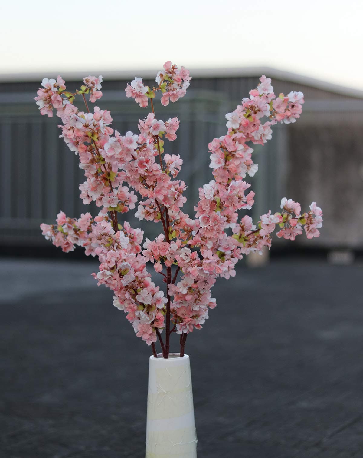 Ahvoler 5 Pcs Artificial Silk Cherry Blossom Branches Arrangement for Home Wedding Decoration Peach Flower Bouquet, 38 inch (Pink-5pcs)