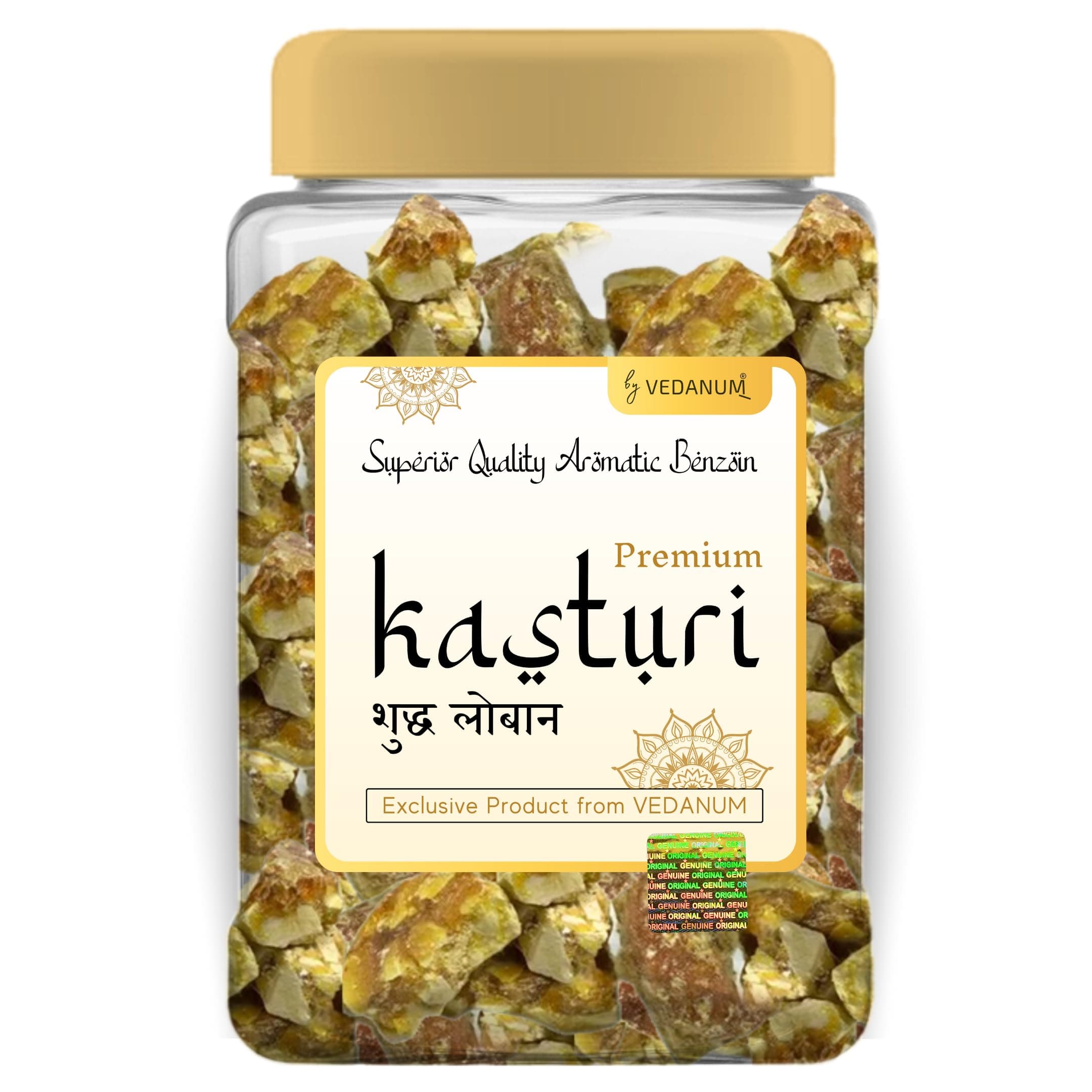 Vedanum Kasturi Loban Solid Crystals Jar Super Premium A Grade for Dhoop Havan Natural Air Purifier Pack of 1 100 gm