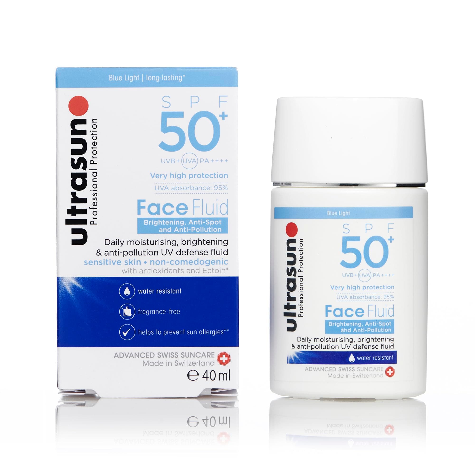 ULTRASUN FACE FLUID BRIGHT&ANTI POLL SPF50+ 40ML