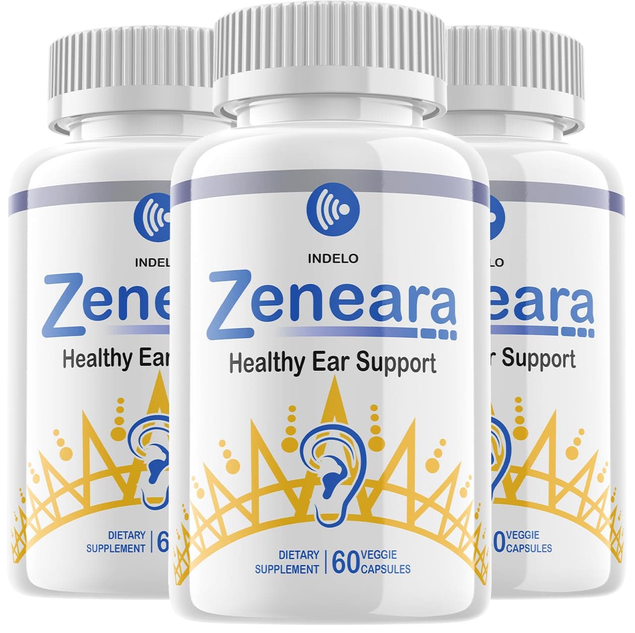 Zeneara Healthy Ear Support Supplement, Zeneara Ear Ringing Relief, Zeneara Tinnitus Treatment, Maximum Strength Zeneara Capsules, Zeneara for Hearing Support Reviews (3 Pack - 180 Capsules)