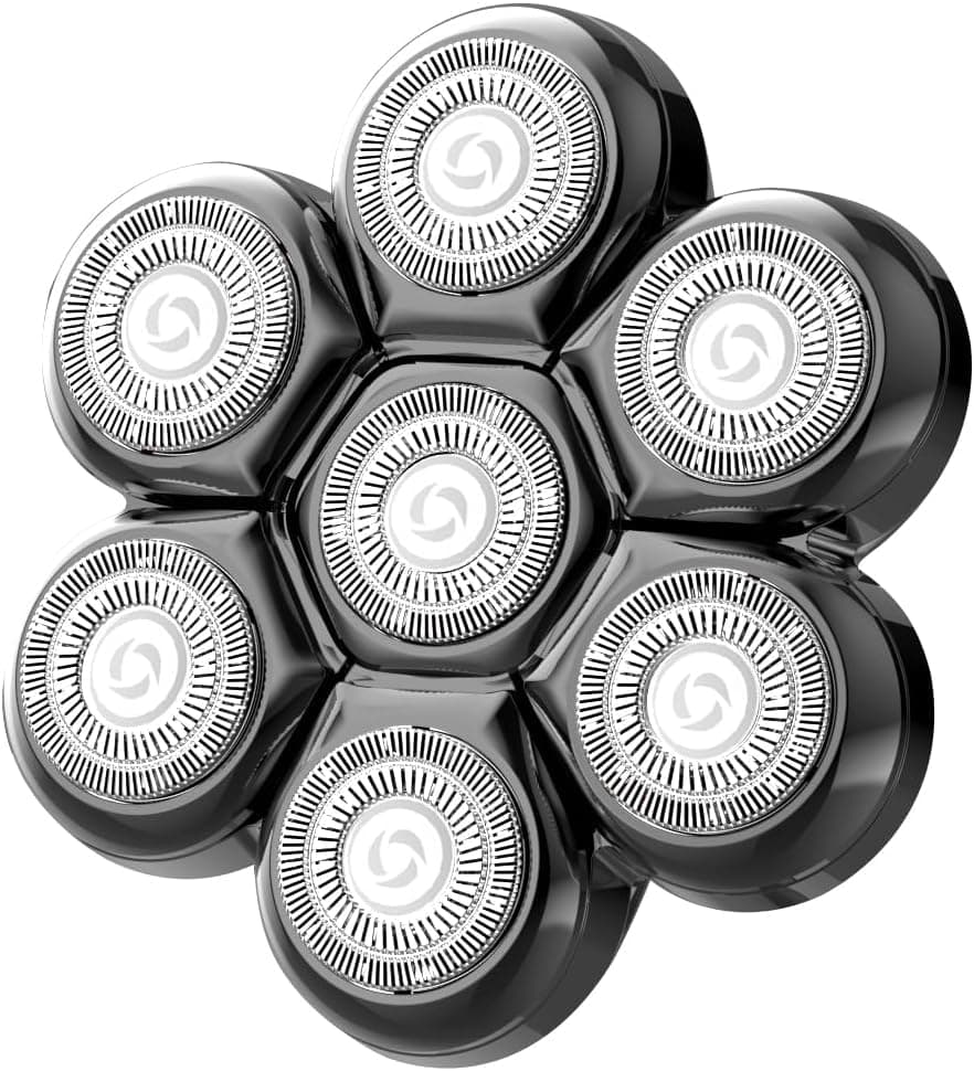 7-Blade Floating Replacement Shaving Head for Rotary Shavers,Wyklaus Wet & Dry Compatible for Electric Shaver, Washable Shaver Blade Heads Replacement