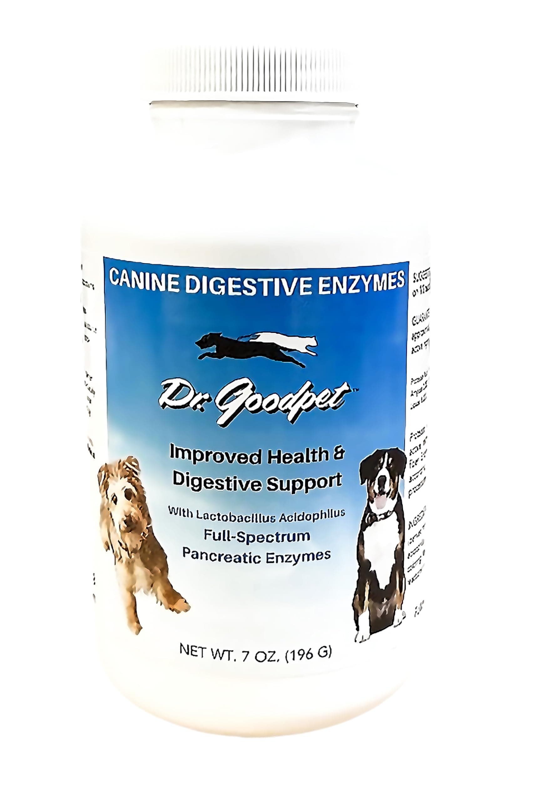Canine Digestive Enzymes Powder for Dogs Supports Healthy Digestion, Nutrient Absorption, Gas & Stool Eating Relief Plant Based Enzyme Formula 7 oz Made in The USA