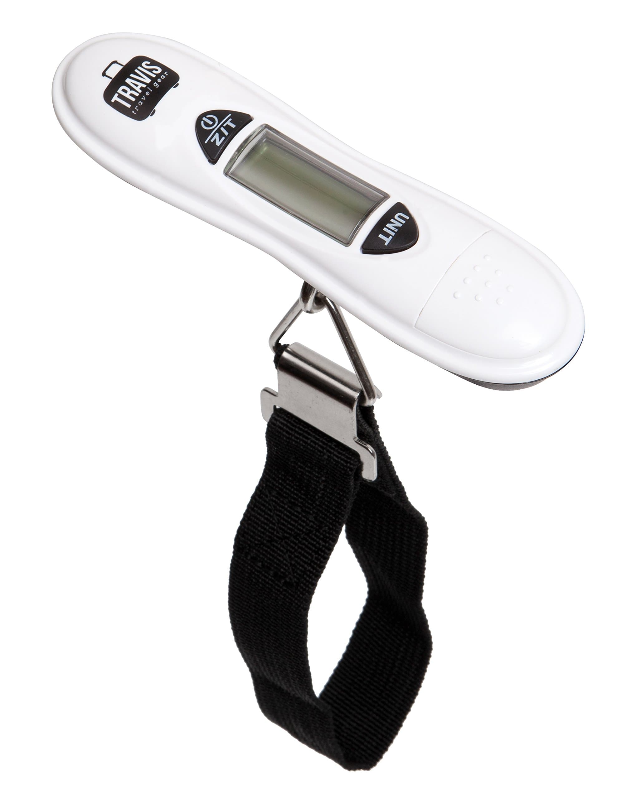 Travis Travel Digital Luggage Scale with Ergonomic and Portable Design, white