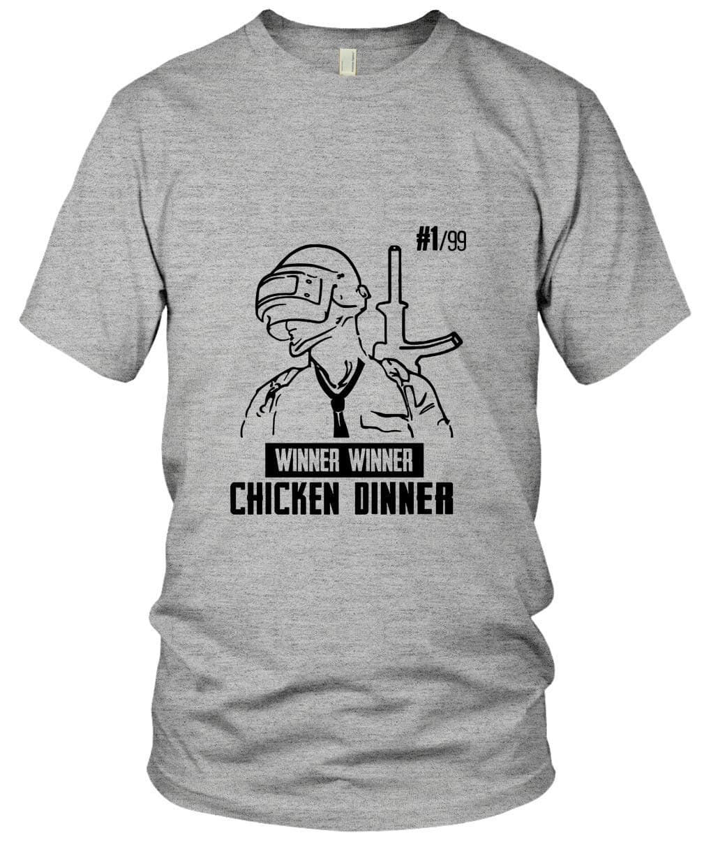 Fashion N Life Men's PUBG Winner Chicken Dinner One O Ninety Nine -Grey