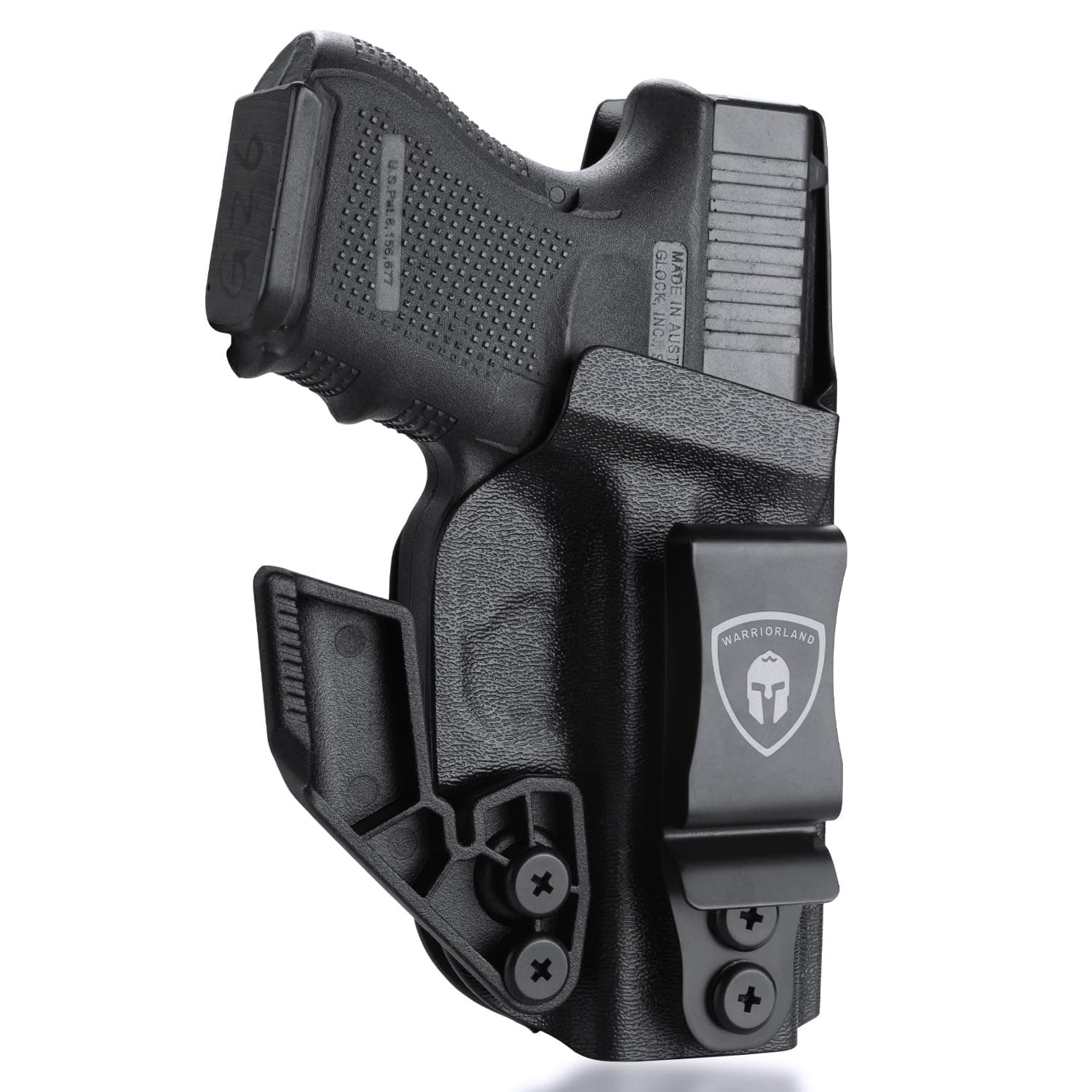 WARRIORLAND IWB Kydex w/Claw Holster Compatible with G17/22/31 - G19/19X/44/45 Gen 3-5 & G23/32 Gen 3-4 - G26 Gen 3-5 & G27/33 Gen 3-4, 1.75 Steel Clip, Adj. Cant & Ride Holster Inside Waistband