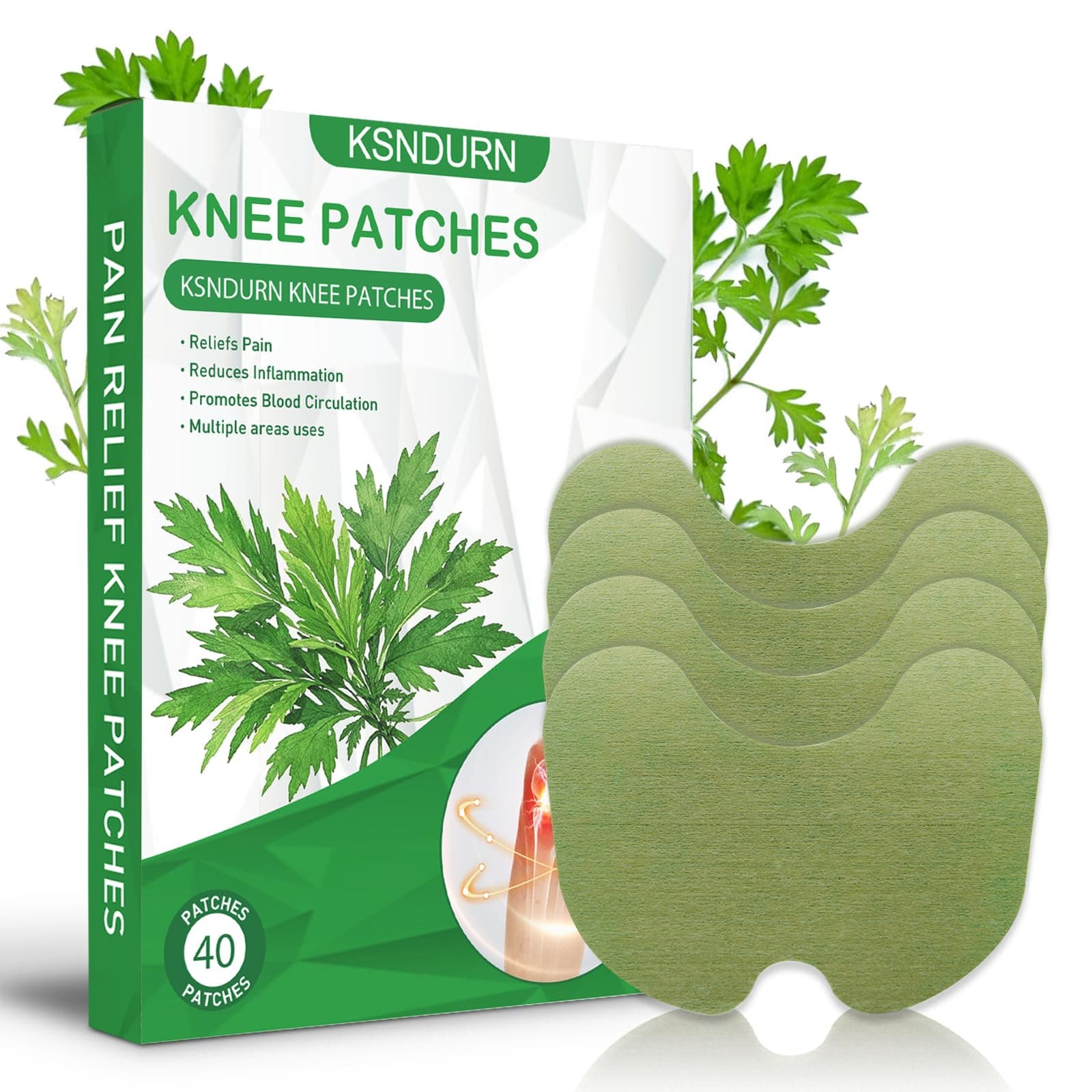 40Pcs Knee Pain Relief Patches, Natural Herbal Relief Patches, Relieves Muscle Soreness, Neck, Shoulder