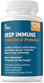 Deep Immune Probiotics & Prebiotics, 4.4 Billion CFU Probiotics for Women & Men, Supports Digestive Health, Gut Immune Function, Nutrient Absorption, 120 Capsules, 60 Servings