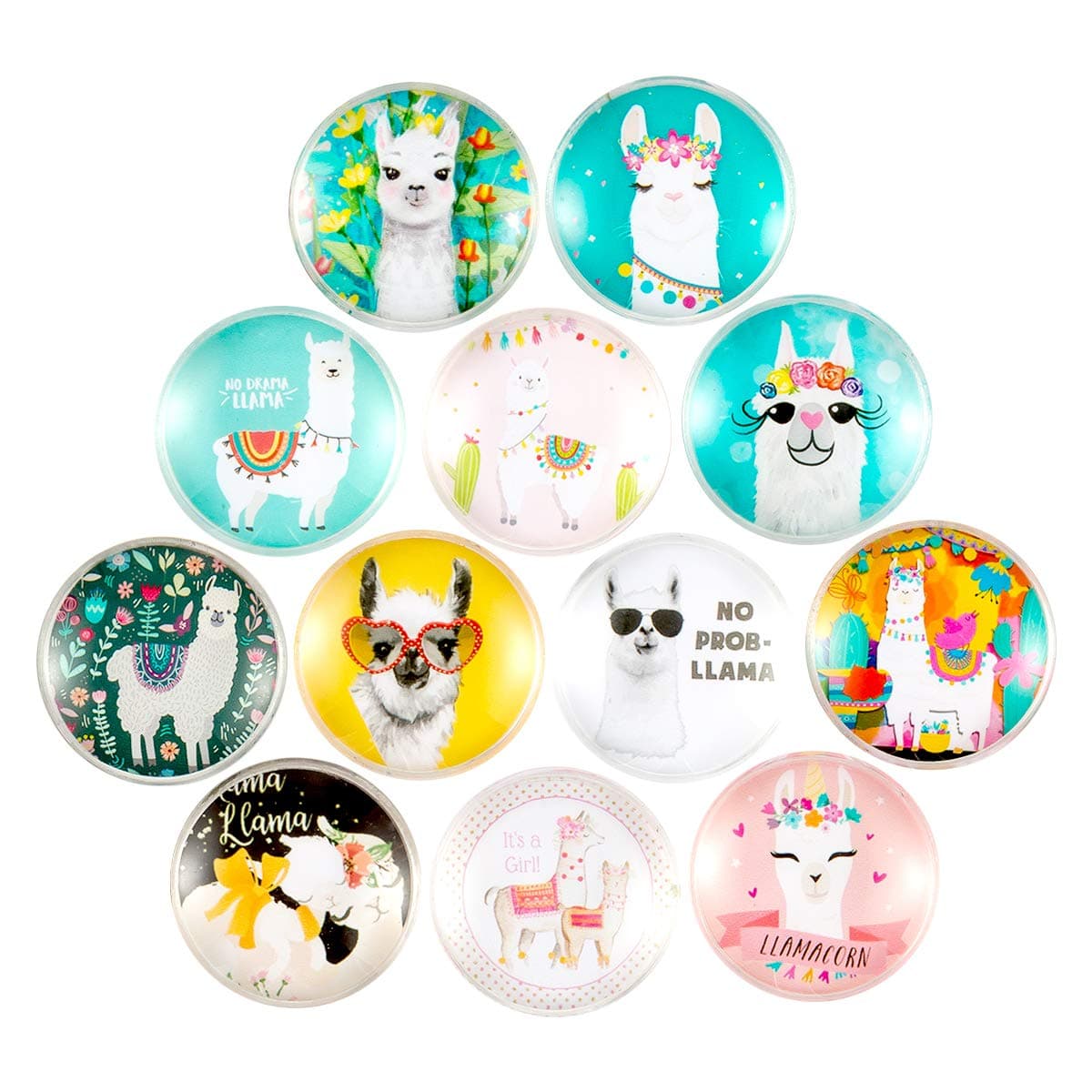Llama Glass Fridge Magnets, 12PCS Cute Refrigerator Magnets for Whiteboard, Bulletin Board, Cabinet Locker, Pretty Office Decorative Magnet and Llama Kitchen Accessory