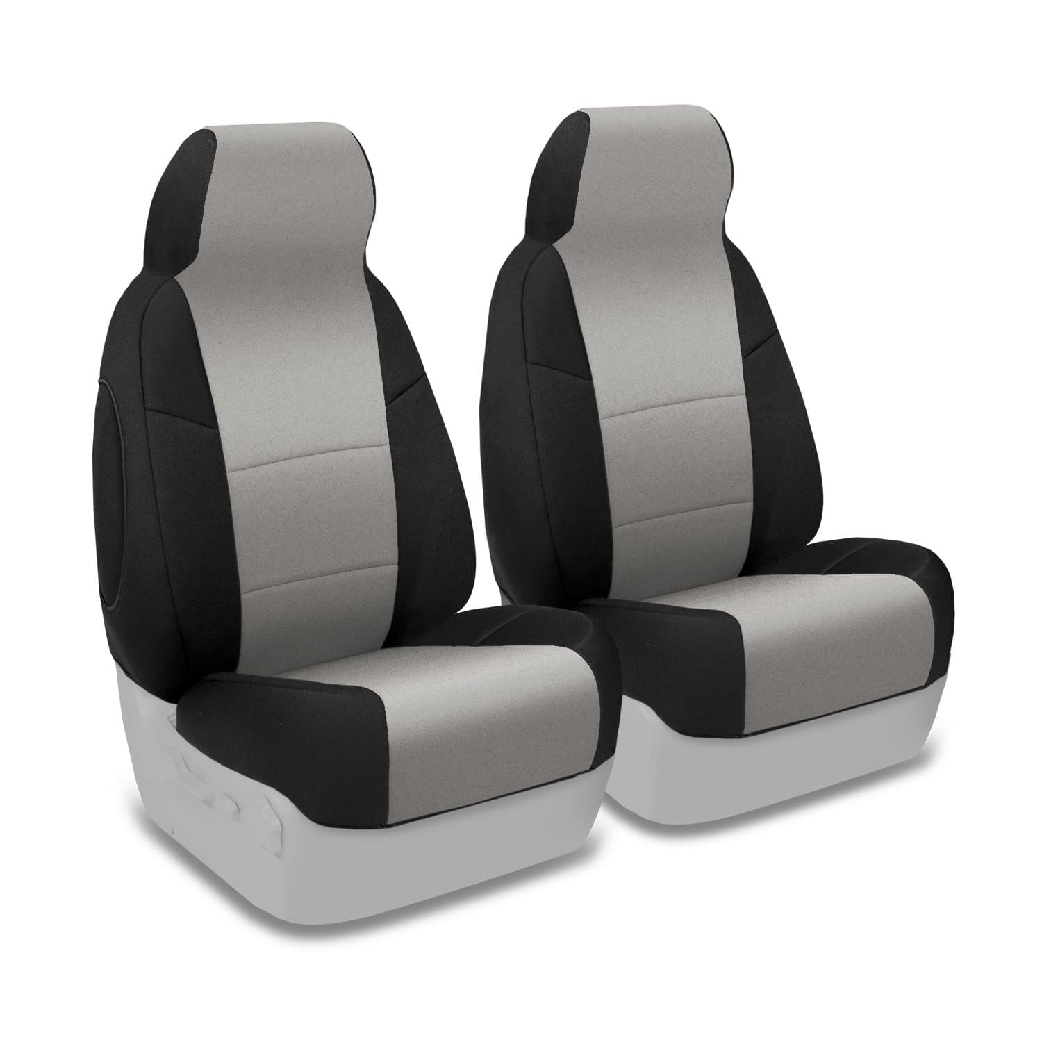 Coverking Custom Fit Front 50/50 Bucket Seat Cover for Select GMC Savana Models - Neosupreme (Gray with Black Sides)