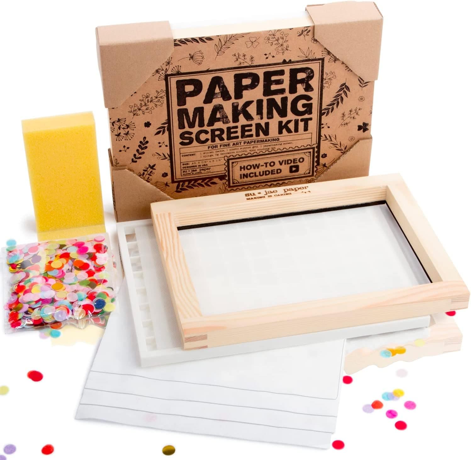 Su Jae Paper A5 Waterproof Paper Making Kit: Modern Art Craft Kit for Adults & Kids with Video Instructions