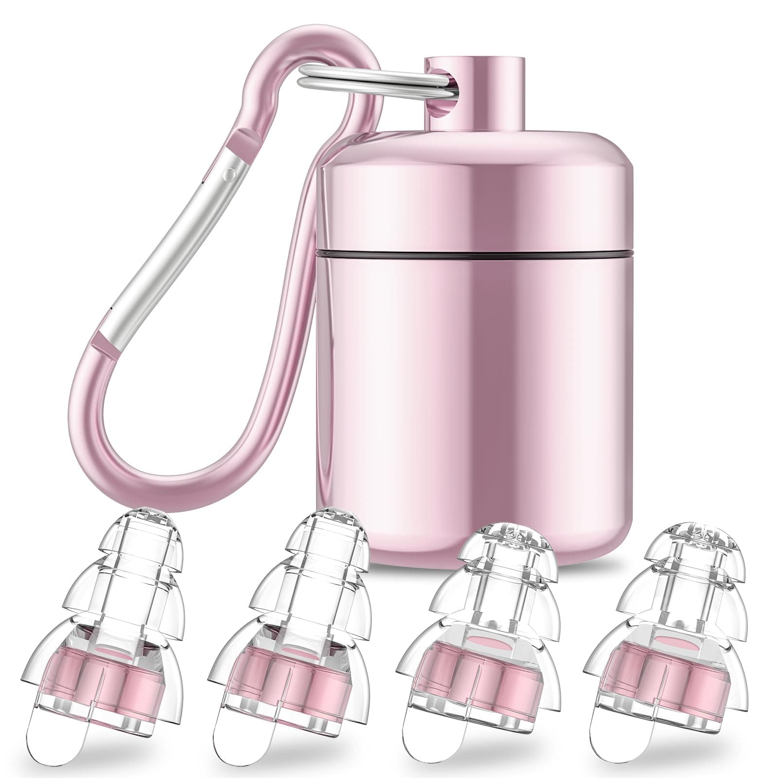 High Fidelity Concert Earplugs for Concerts Musicians，Earplugs for noise reduction，24db Advanced Filter Technology Ear Protection for Music Festivals,DJ's, Nightclub, Drummers - 2 Pairs （Pink）