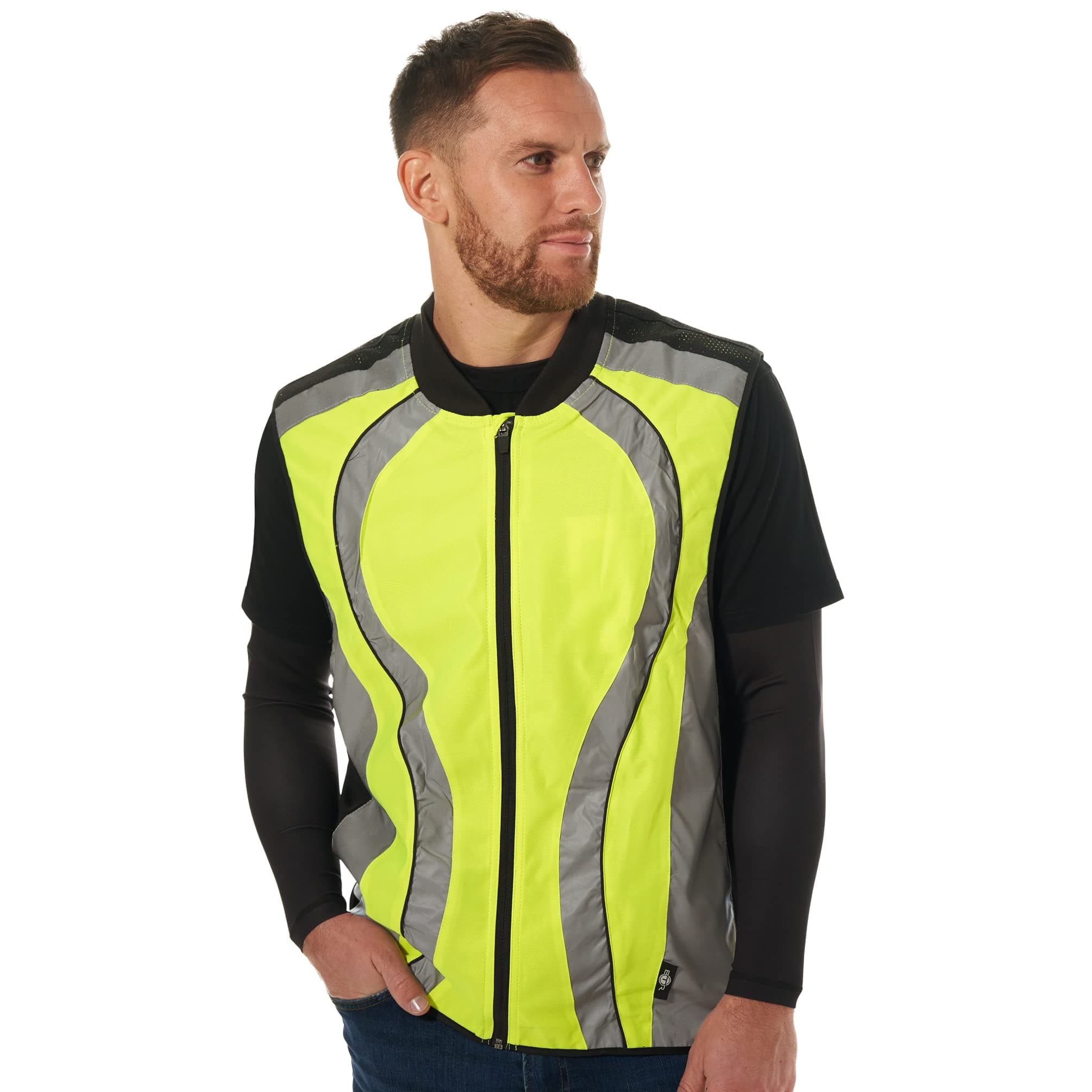 BTR High Visibility Reflective Gilet. Vest/Sash is suitable for running, cycling, motorbikes, horse riding, safety work wear & more