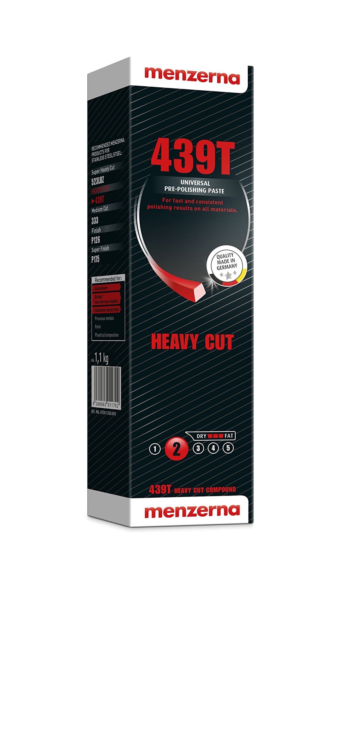 439T Pre-Polishing Compound Suitable for: Aluminium, Brass/Non-ferrous metals & Stainless steel