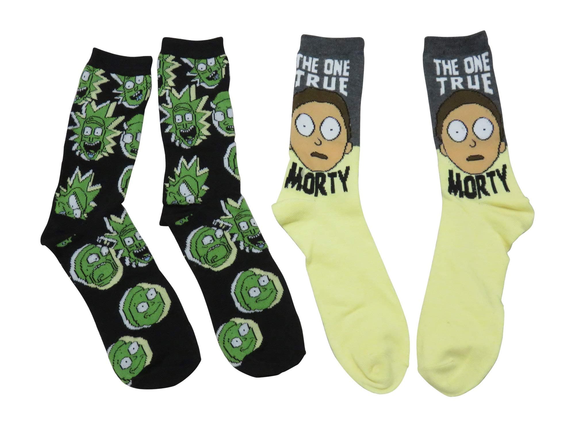 Rick and Morty One True Morty Crew Socks 2 Pair Pack New Licensed