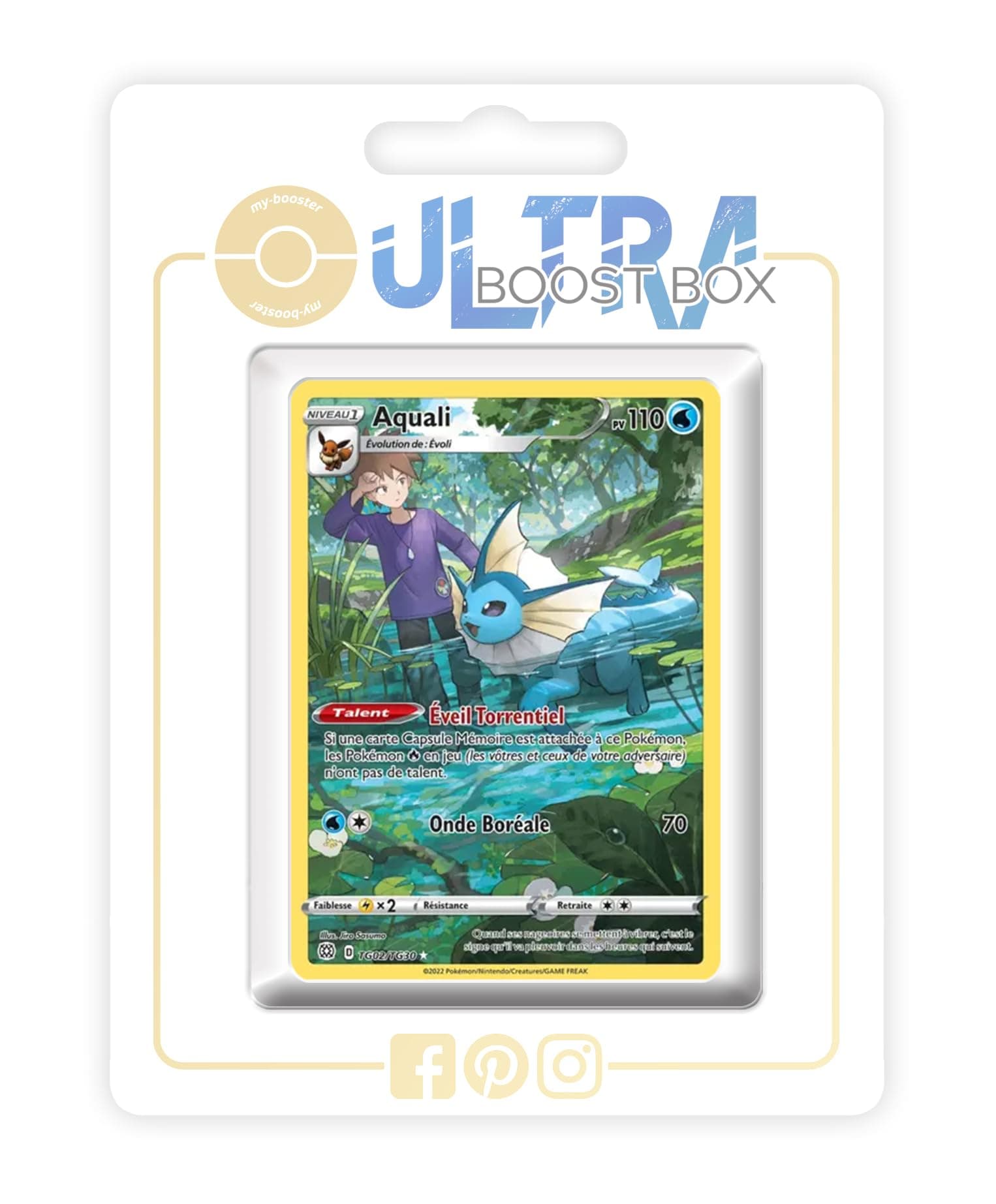 Aquali (Vaporeon) TG02/TG30 Alternative Shiny Pokémon Gallery - my-booster X Épée et Bouclier 9 - Stars Étincelantes - Box of 10 Pokemon French Cards