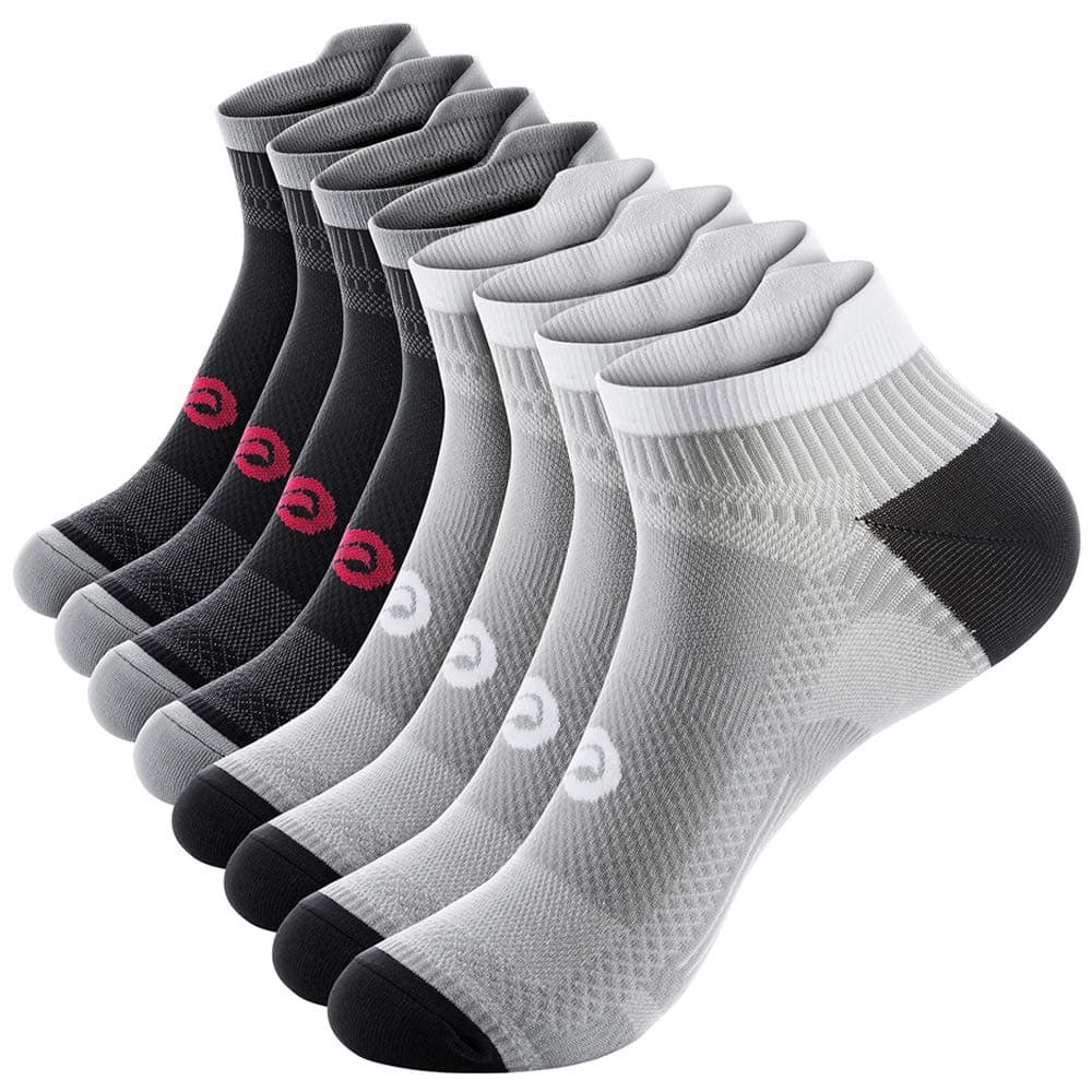 PAPLUS Ankle Compression Sock for Men and Women 2/4/6 Pairs, Low Cut Compression Running Sock with Ankle Support