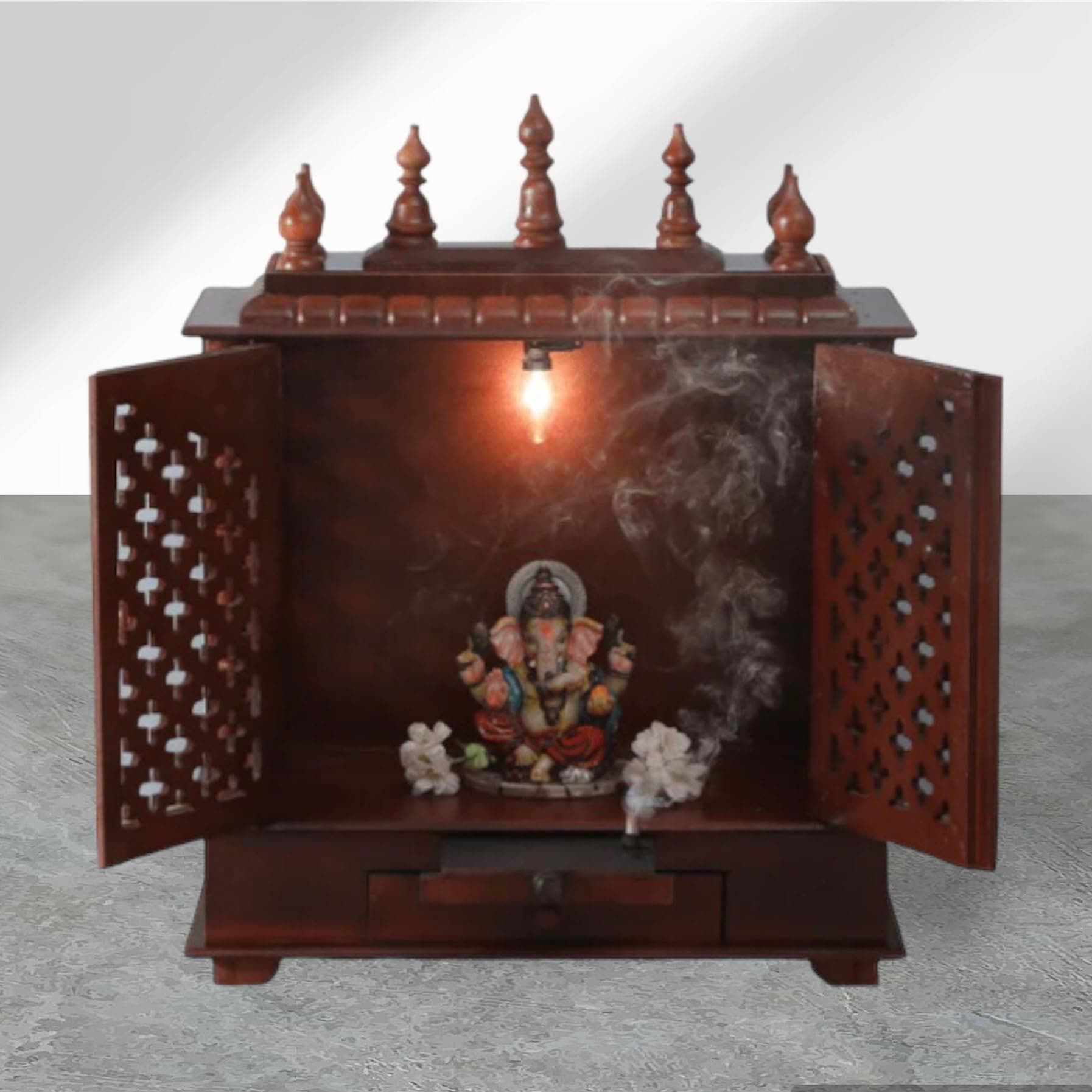 Home Temple Large Size 24x12x30 mandir/god Stand for/Pooja Stand/mandap/mandapam/Pooja with Doors