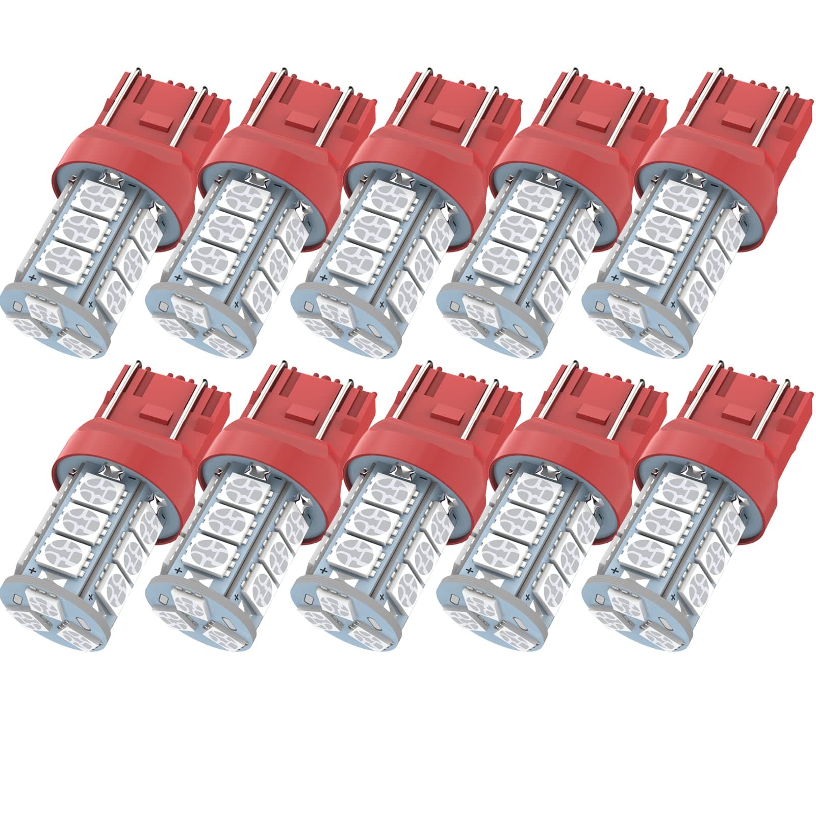 GIVEDOUA 7443 LED Brake Bulbs 7440 Brake Lights T20 992 7441 7444 7443 LED Bulbs Super Bright 18SMD 5050 Chips Used for Brake Lights, Backup Reverse Lights, Tail Lights, Pack of 10pcs Red