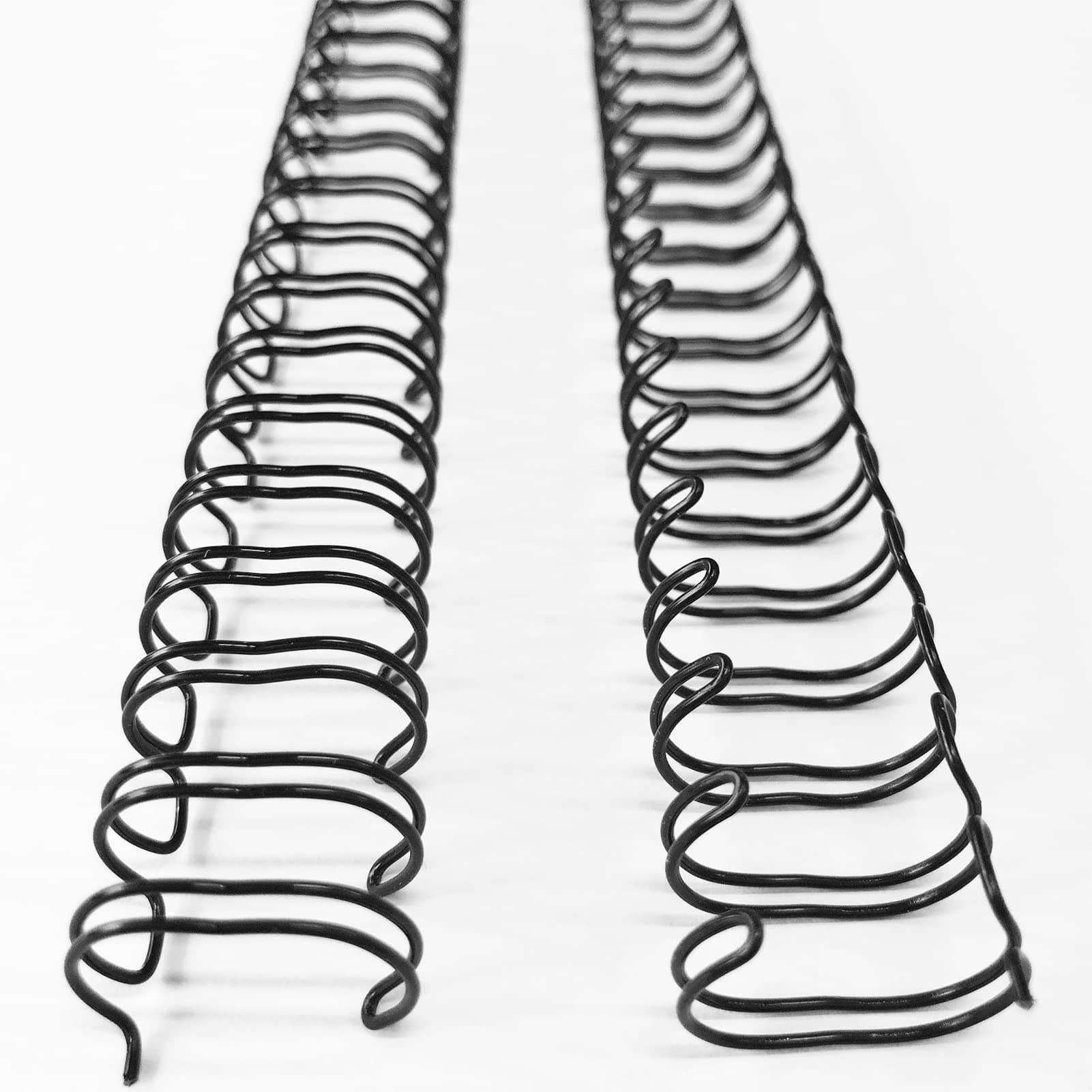 Binditek 100 Pack Double Loop Wire Binding Spines, 7/16Inch Binding Wire for Letter Size, 3:1 Pitch, 80 Sheet Capacity, 32-Loop, Black, for Students and Coworkers