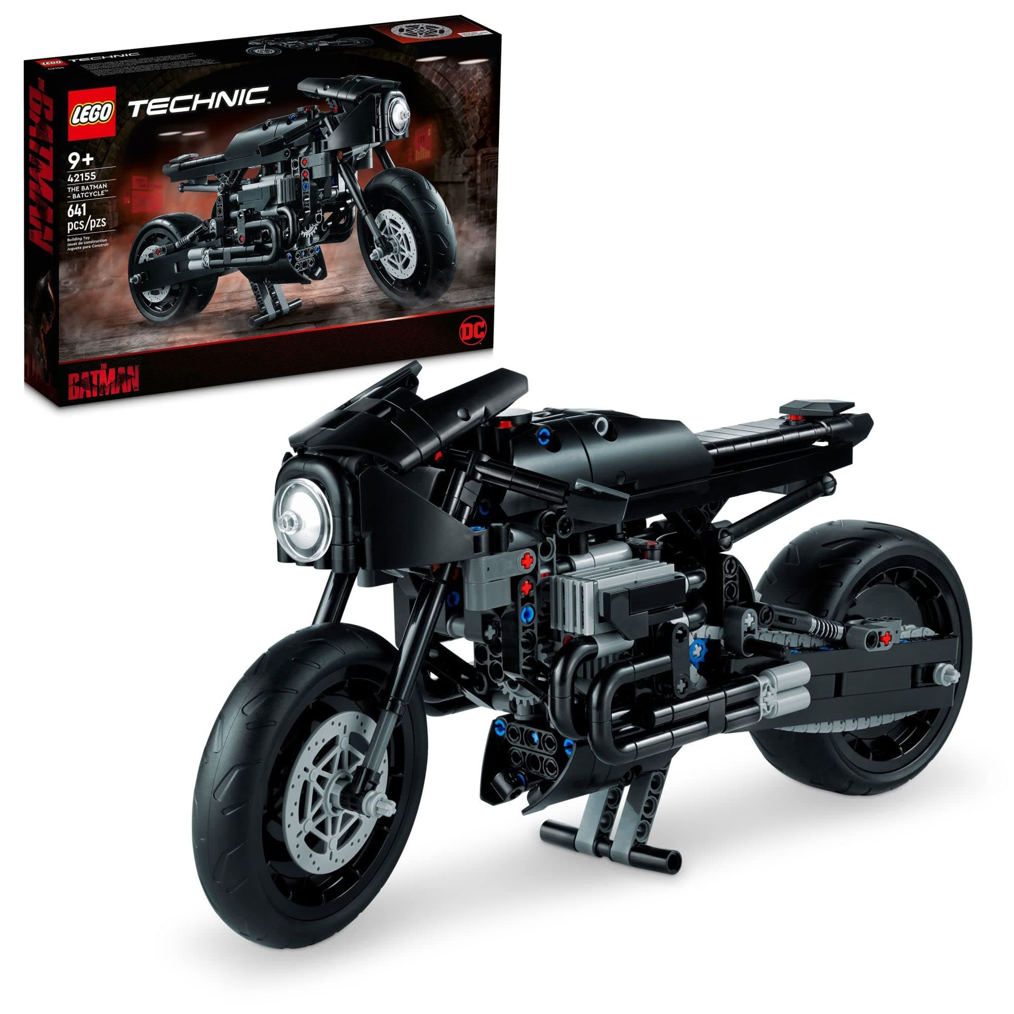Technic The Batman – BATCYCLE Set 42155, Collectible Toy Motorcycle, Scale Model Building Kit of The Iconic Super Hero Bike from 2022 Movie