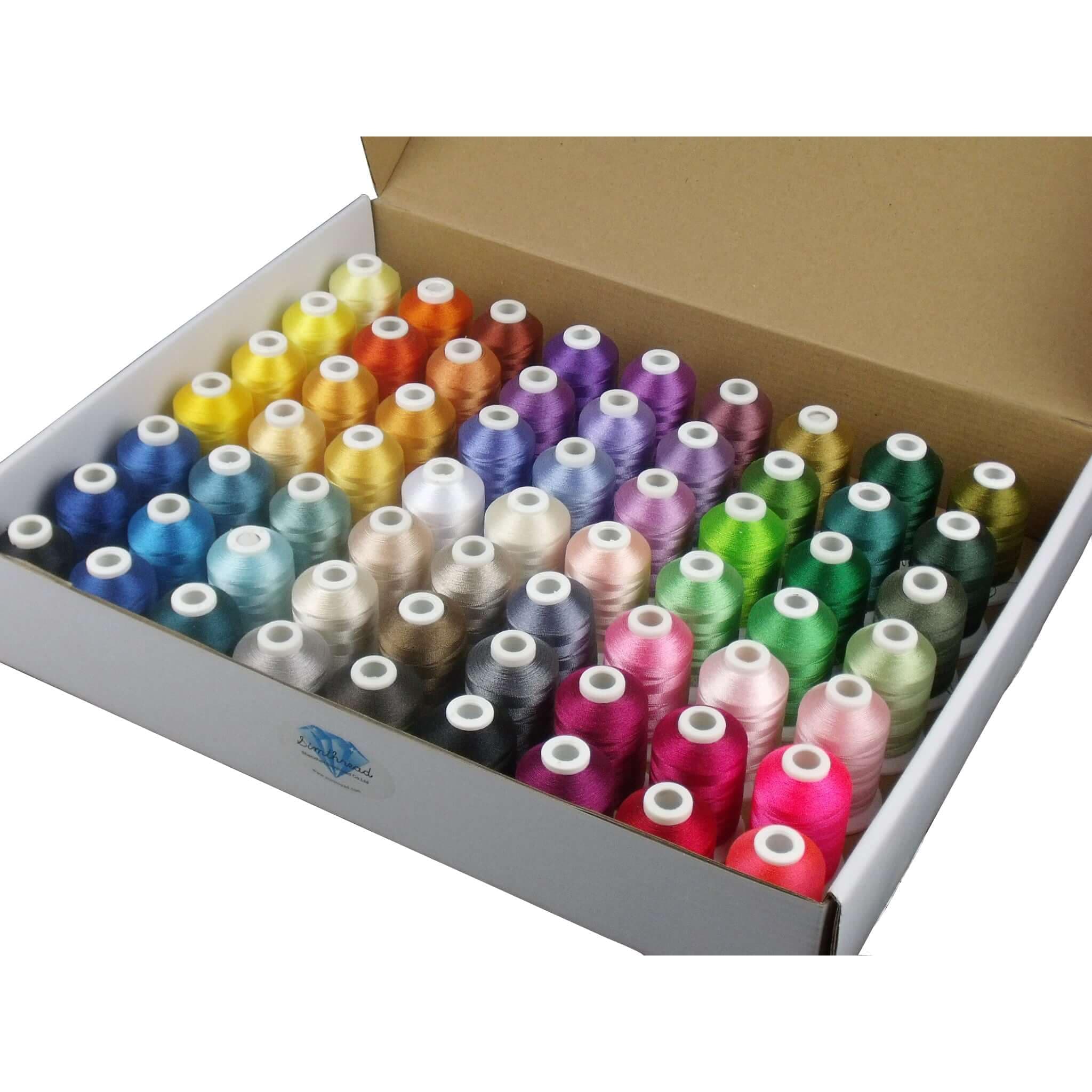 Simthread 63 Brother Colors Polyester 120d/2 40 Weight Embroidery Machine Thread for Brother Machine