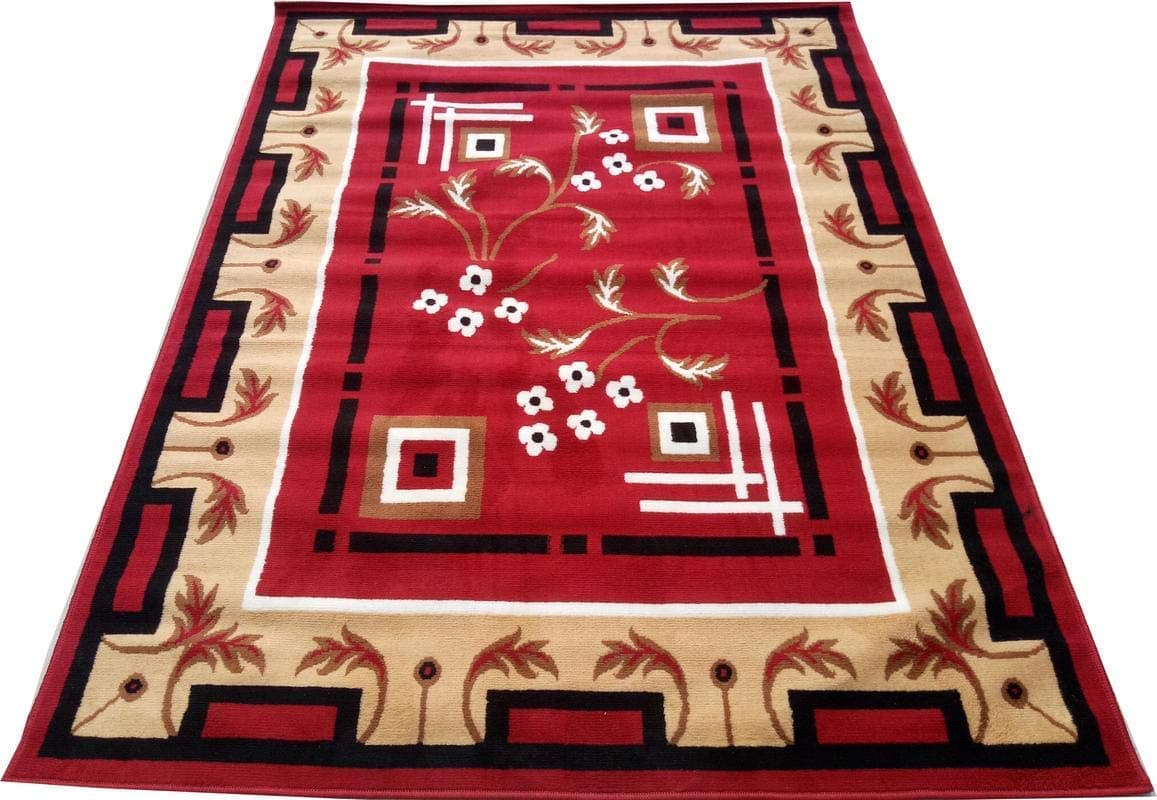 Rashid Rugs Super Soft Carpet for Bedroom & Living Room Size - 5 X 7 Ft (Cherry Red)