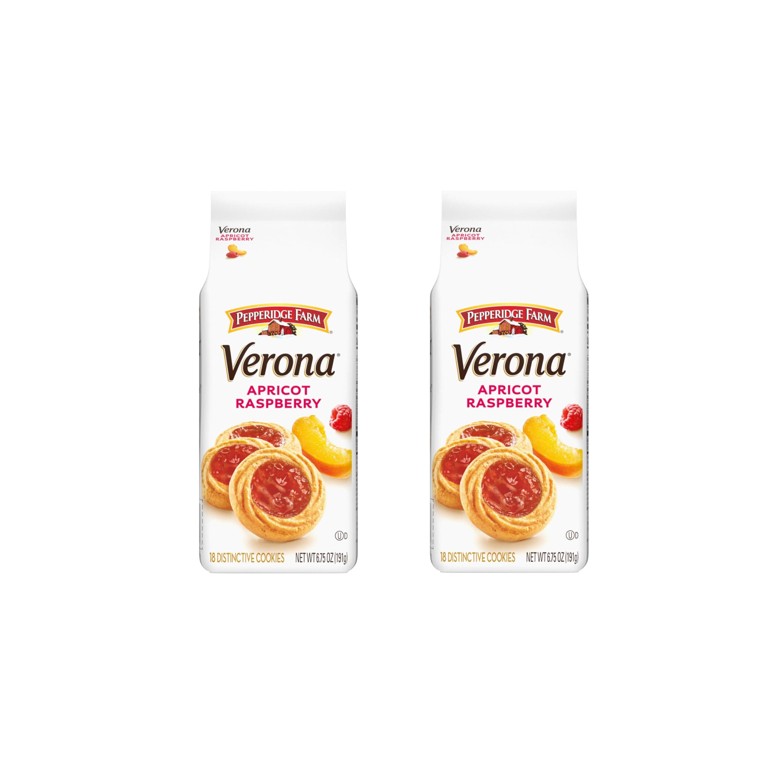 Verona Apricot Raspberry Thumbprint Cookies, 6.75 oz. Bag (Pack of 2)