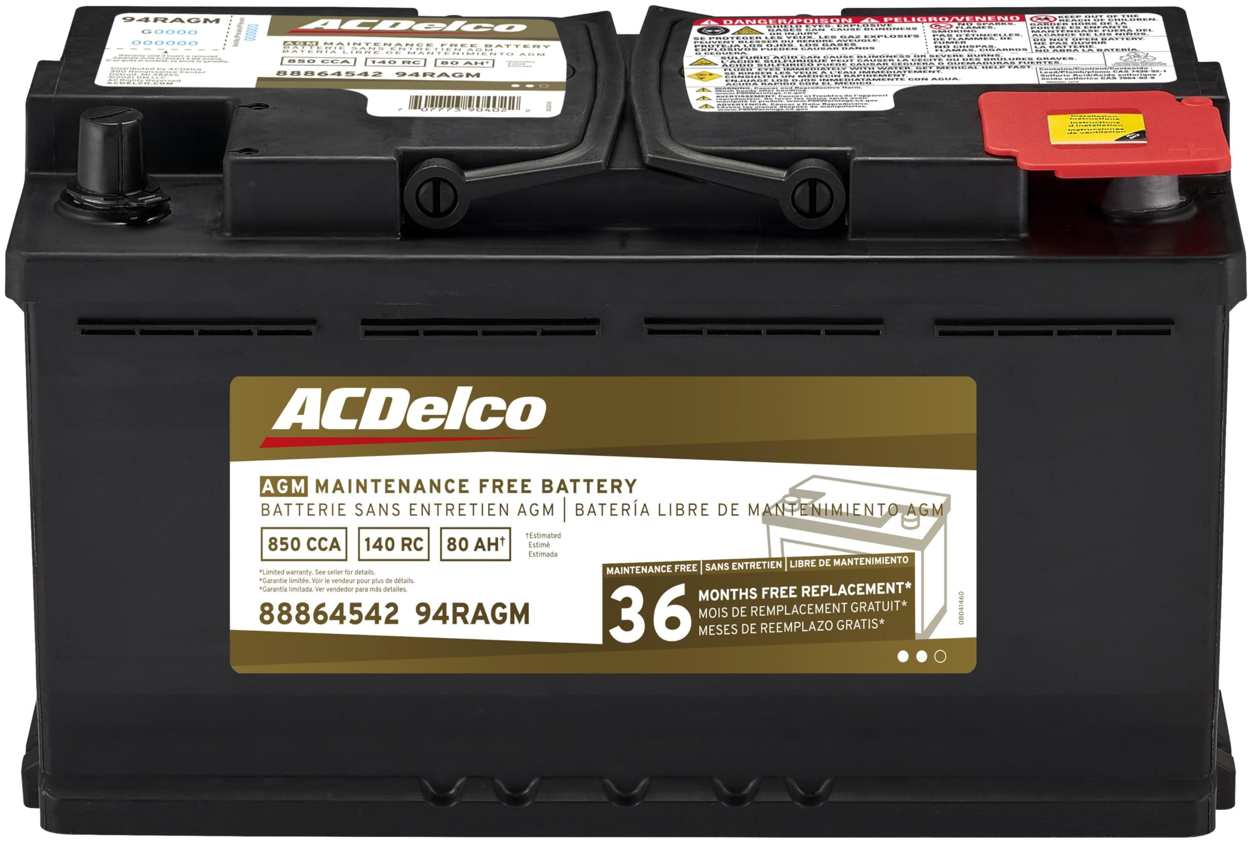 Gold 94RAGM (88864542) 36 Month Warranty AGM BCI Group 94R Battery