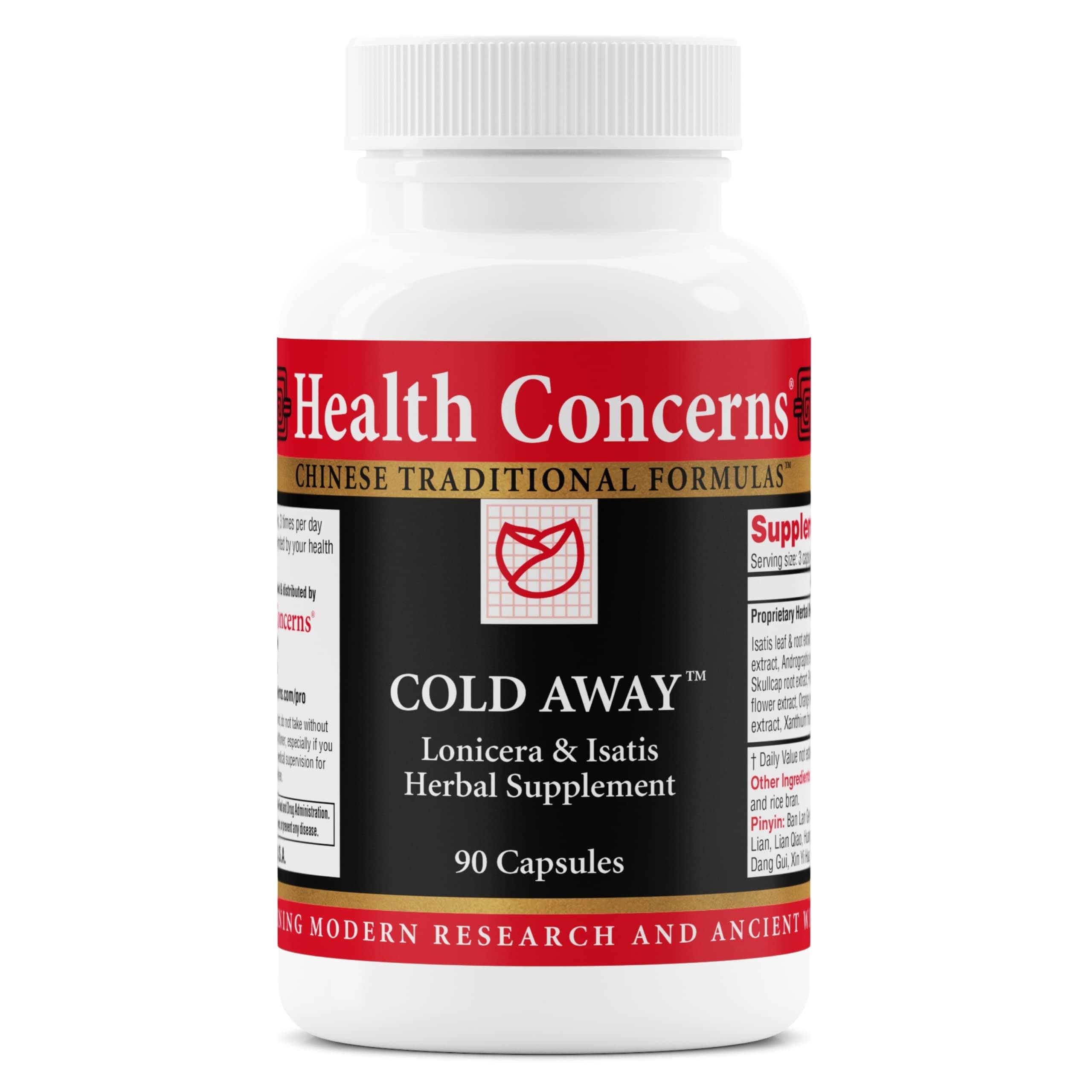 Health Concerns Cold Away - Immune Support & Defense - Vitamin Supplement for Cold & Flu Relief - Immunity System Booster - Licorice Root, Dong Quai, Chinese Skullcap & Andrographis - 90 Capsules