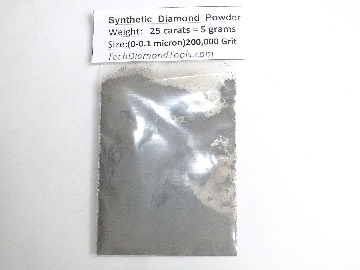 Diamond Powder for Polishing Glass Quartz Marble Rock Jewelry Stone Windshield Travertine Gemstone 200,000 Grit - 0-0.1 Microns - 25 Carats = 5 Grams USA Made