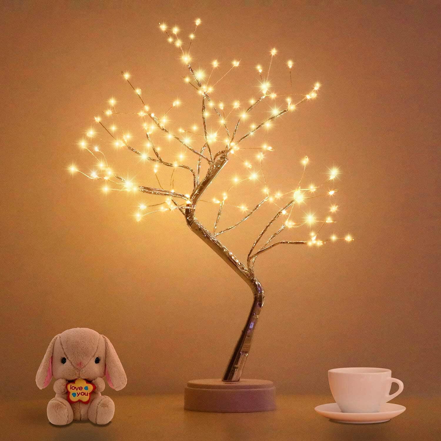 OTAVILEM LED Tabletop Bonsai Tree Light, Aesthetic Tree Lamps for Living Room, Cute Night Light, Battery/USB Operated, DIY Artificial Tree Lamp for Bedroom, Desktop,Christmas, Room Decor