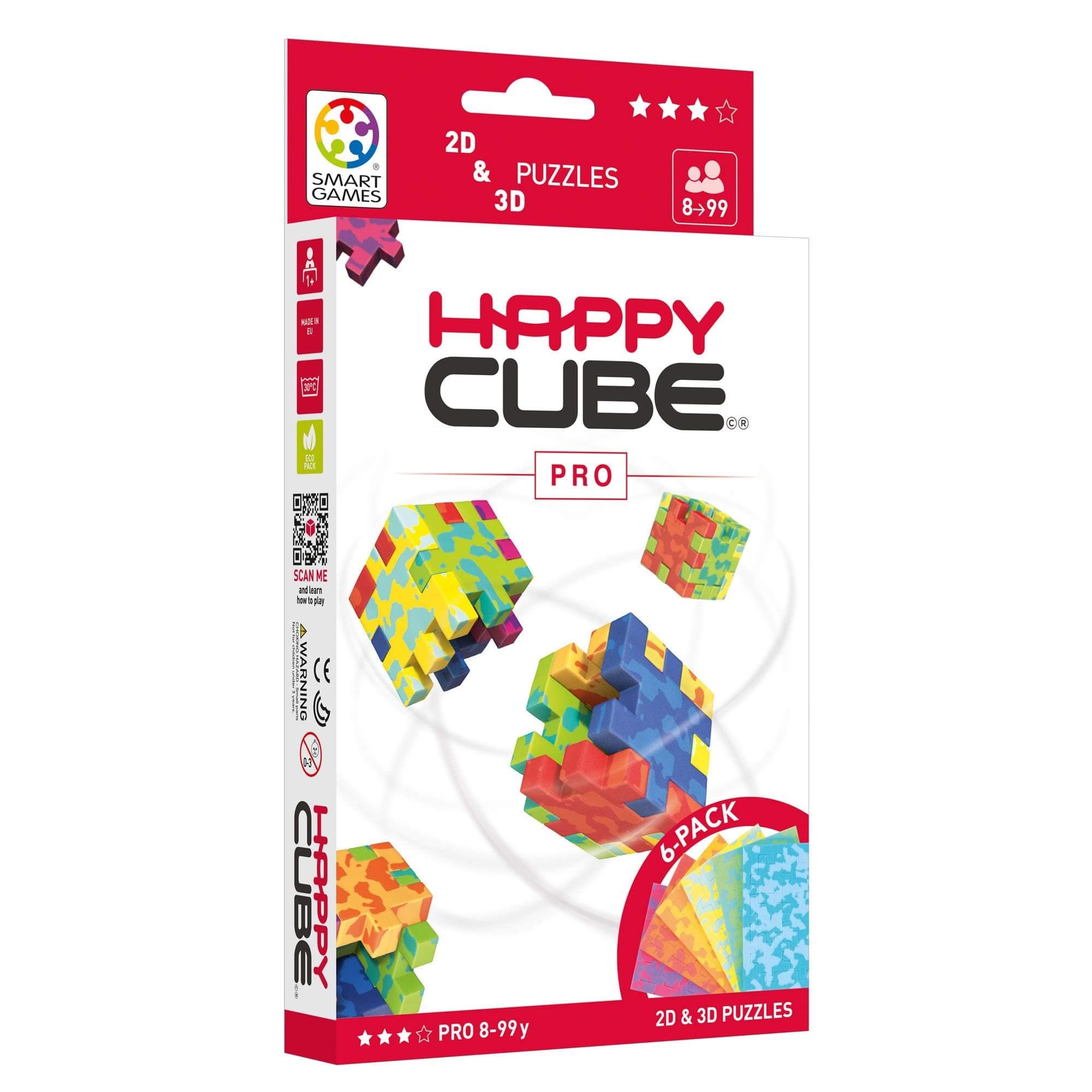 SmartGames - Happy Cube Pro, 2D and 3D Puzzles, Foam Cubes, Ages 8+