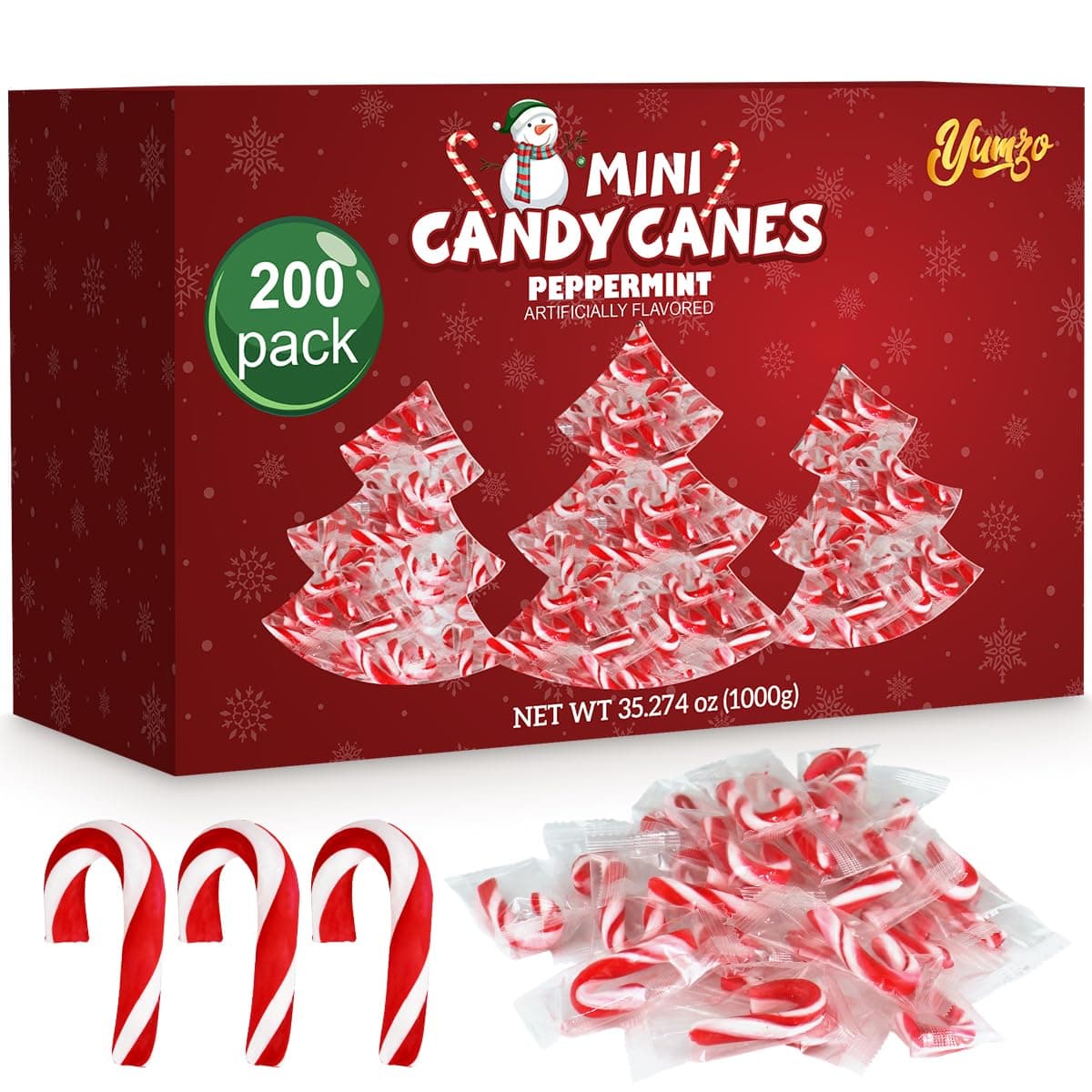 - Christmas Mini Candy Canes Classic Red & White Peppermint Flavor for Holiday Family Indulgement - Small Candy Canes Individually Wrapped for Kids & Adults, Great Candy Cane Gift Set (200 Count)