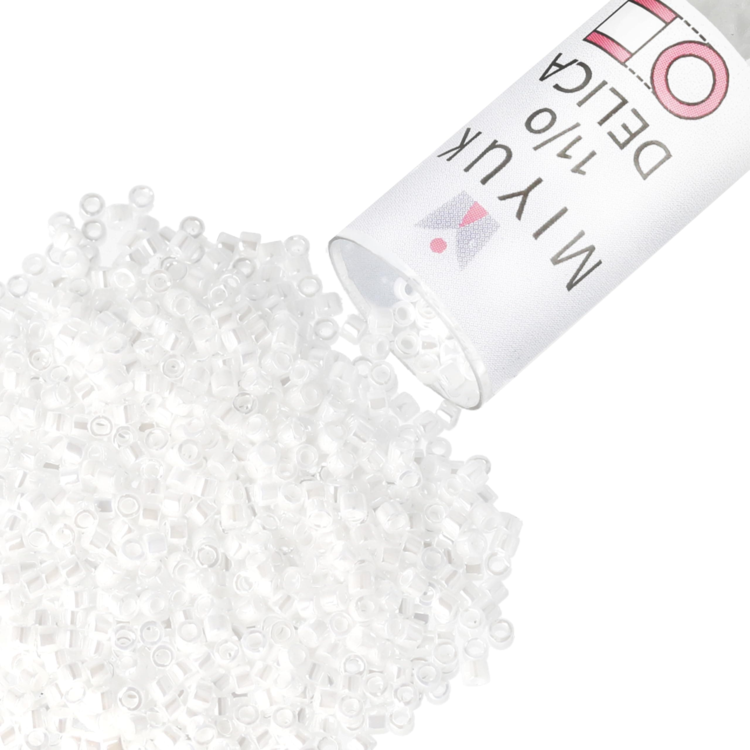 Delica Seed Beads – Size 11/0 (1.6 mm), DB0201, White Pearl, 7.2 g, Approx. 1440 Beads, Made in Japan