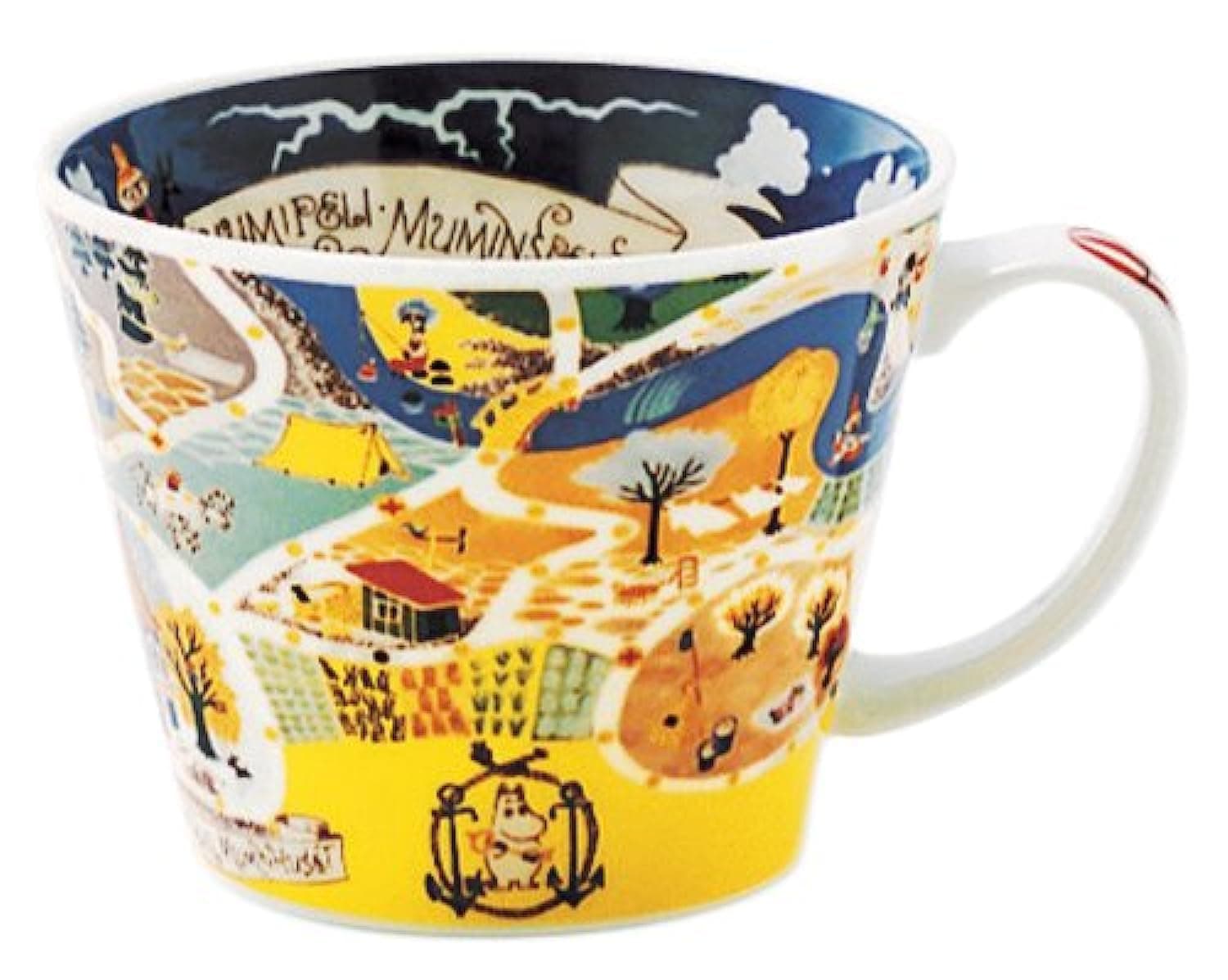 Moomin Valley Map Design Soup Mug Cup Yamaka Japan